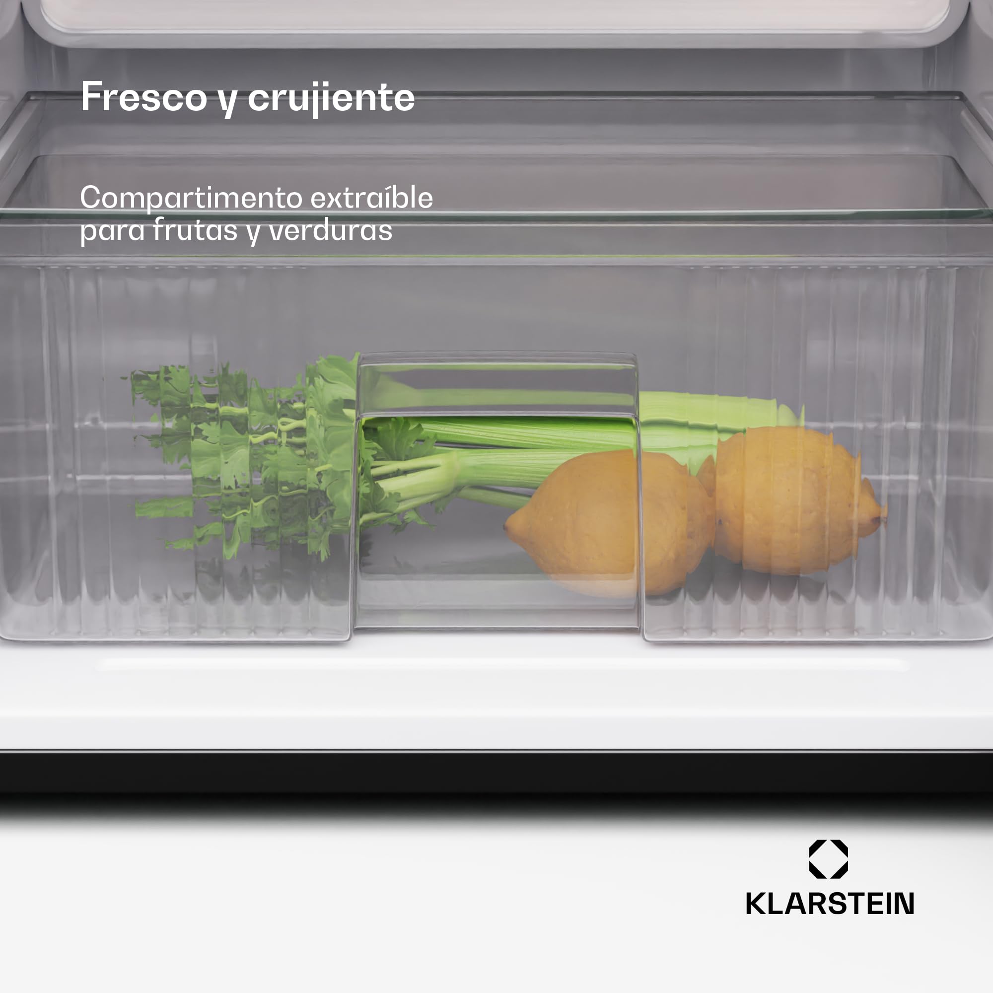KLARSTEIN Big Daddy Cool – Combinación Nevera-Congelador, Neveras silenciosas de 86L de capacidad, Eficiencia energética clase E, Frigorífico de 61L, Congelador de 25L