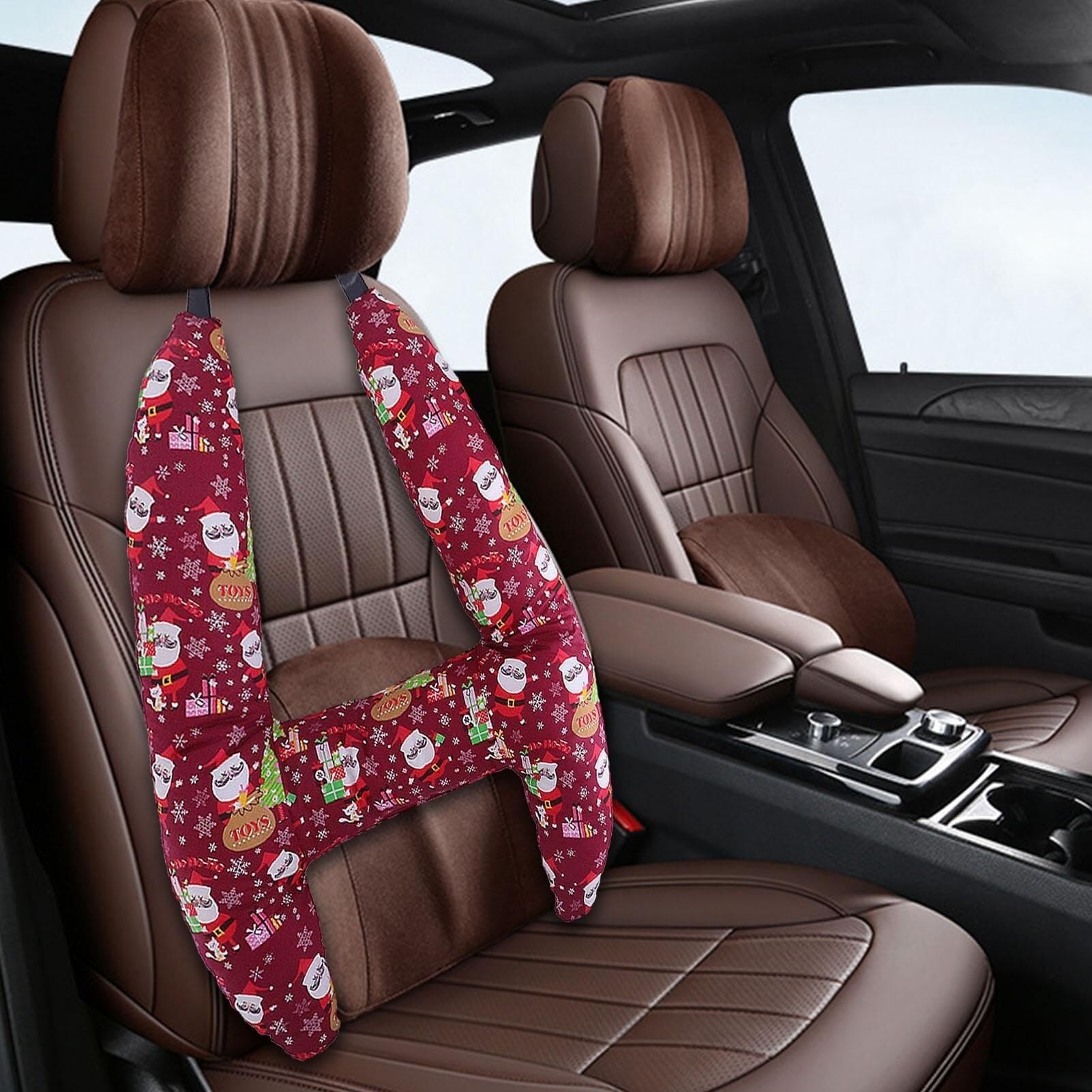 Cuscino da viaggio for auto, cuscino for sedile posteriore in stile H con personaggio dei cartoni animati, comodo poggiatesta for adulti e bambini in movimento(C)