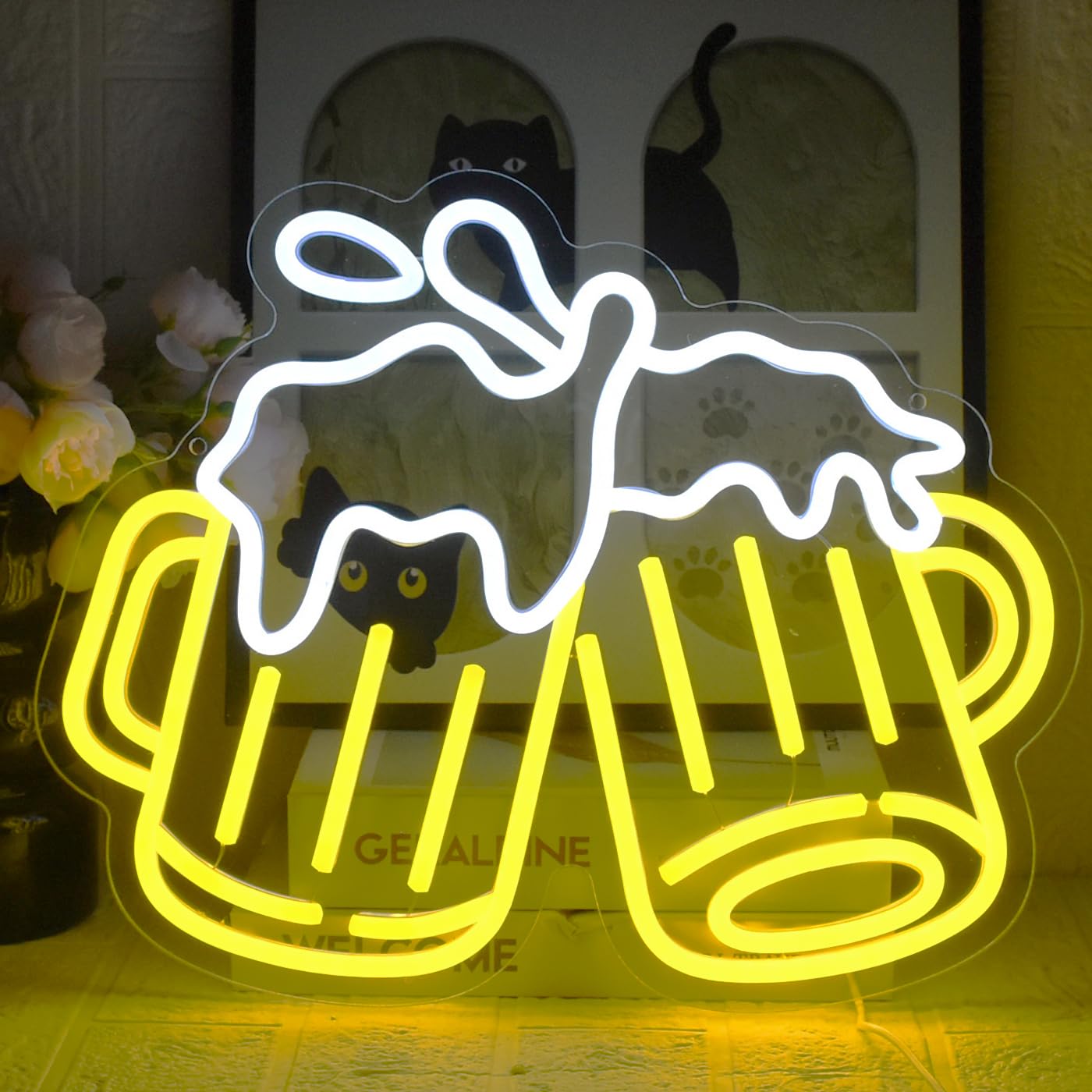 Birra Applausi Insegna al Neon Drink Segni al Neon USB Insegna al Neon per Birra Dimmerabile per Bar Pub Ristorante Negozio Decorazione Party Sign
