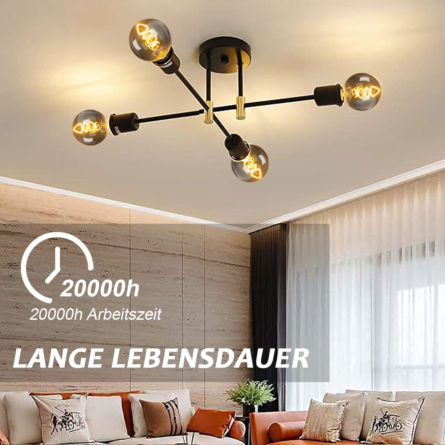 E27 LED Vintage Glühbirne, Edison Vintage Glühbirne E27 Dimmbar 6W G80 Retro Glühbirnen LED Filament Lampe Warmweiß Ideal für Dekorative Nostalgie Retro Beleuchtung, Rauchglas-6 Stück (YHS3PBT1)