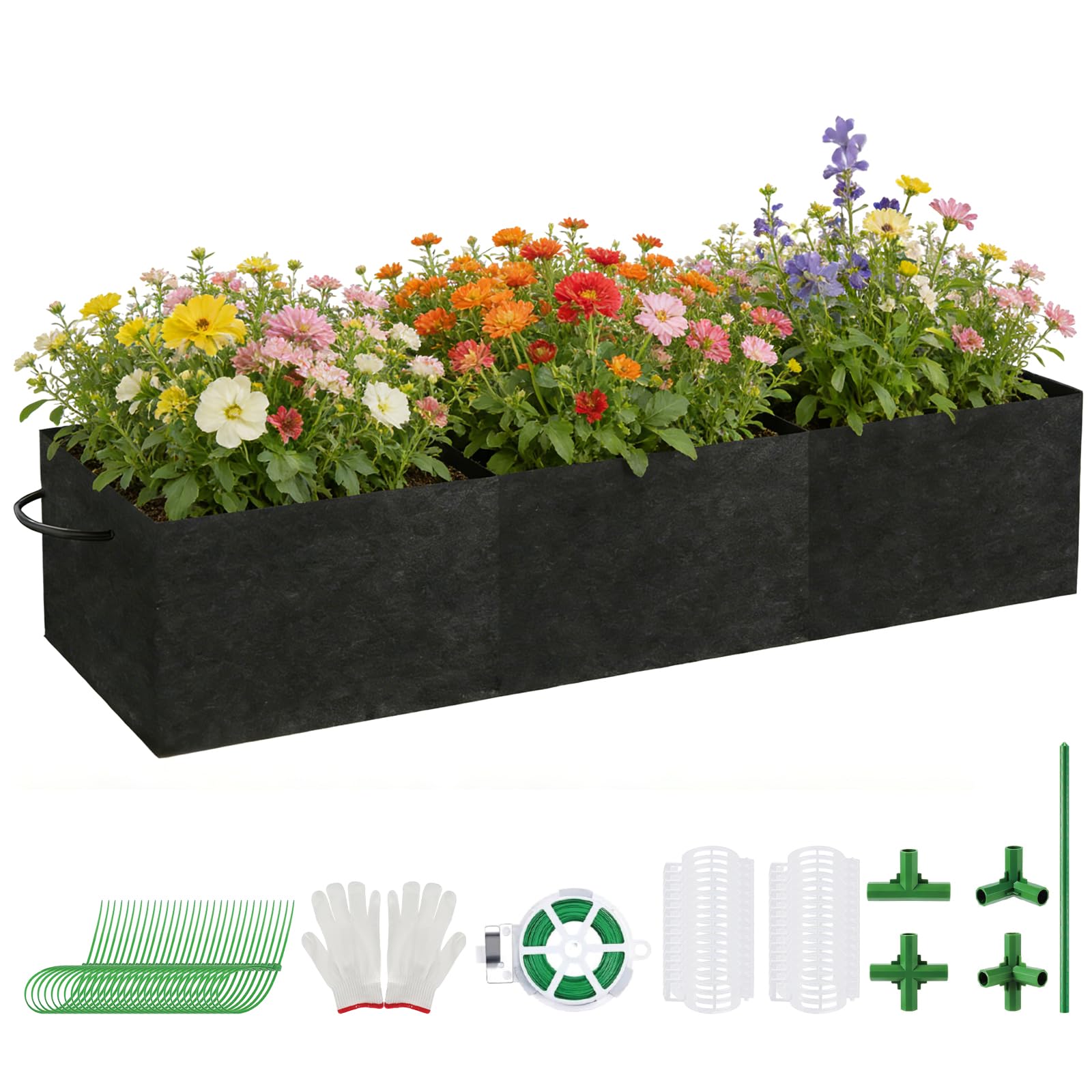 Jardiniere Exterieur Grande Taille 129x124 cm avec 174L Carre Potager & Support Plante Grimpante, Appartenant à Bac Potager Exterieur Interieur