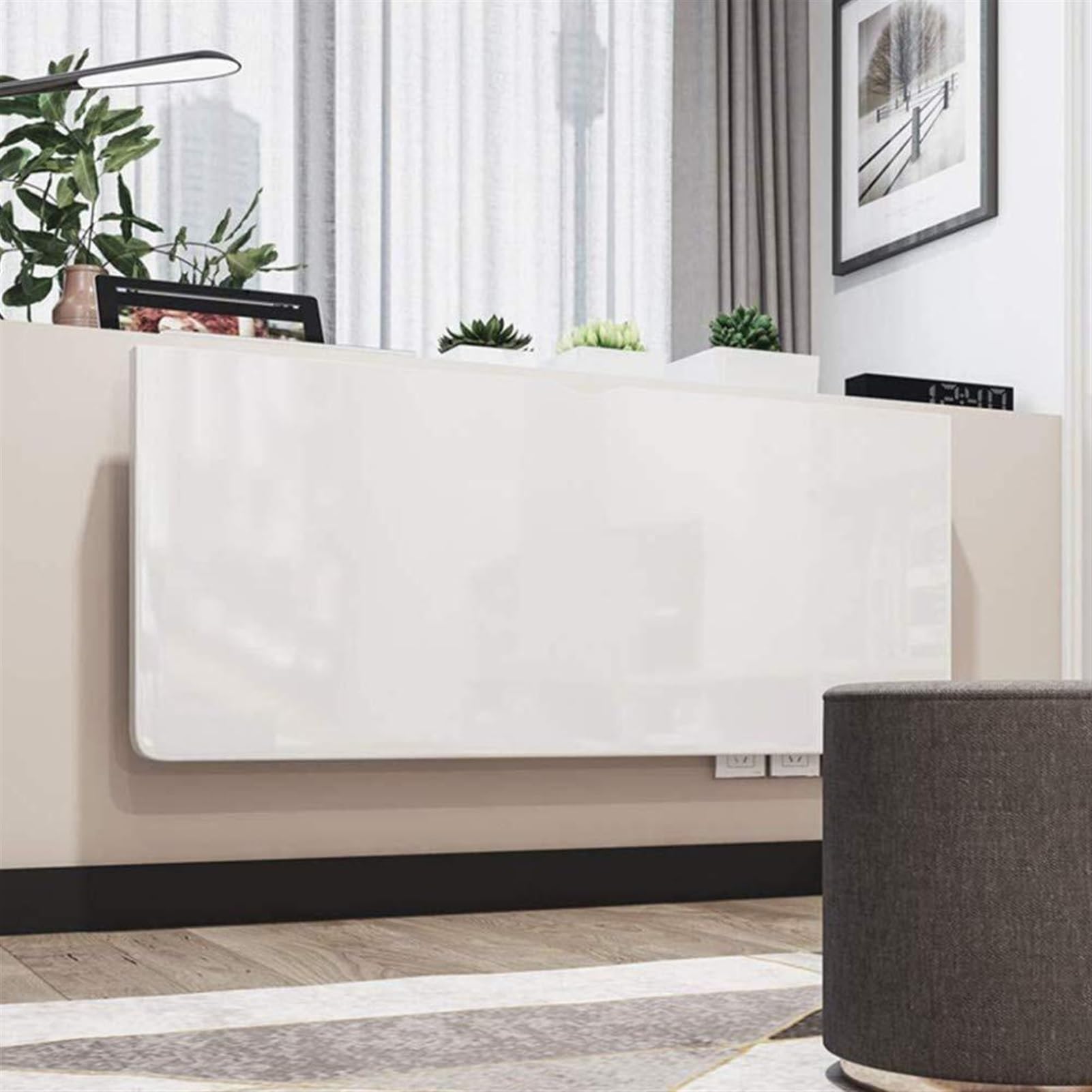 Table murale rabattable 120x50 cm blanche gain de place idéale studio