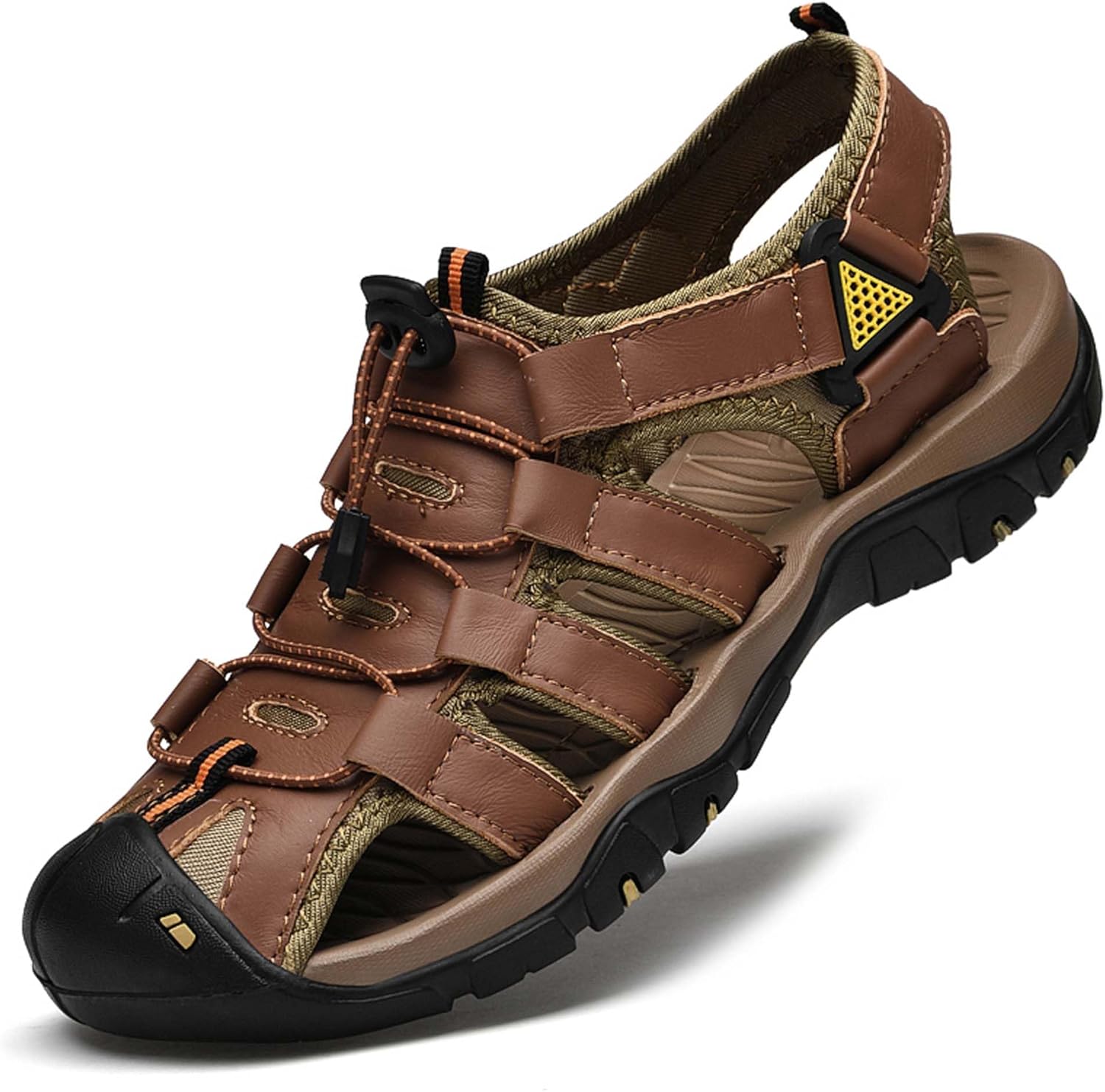 Men's Summer Sports Sandals Closed Toe Hollow Sandals - Anti-bump Toe - Beach Sandals Comfortable Non-slip Wading Sandals - Outdoor Fisherman Shoes - Non-slip Hiking Climbing Shoes