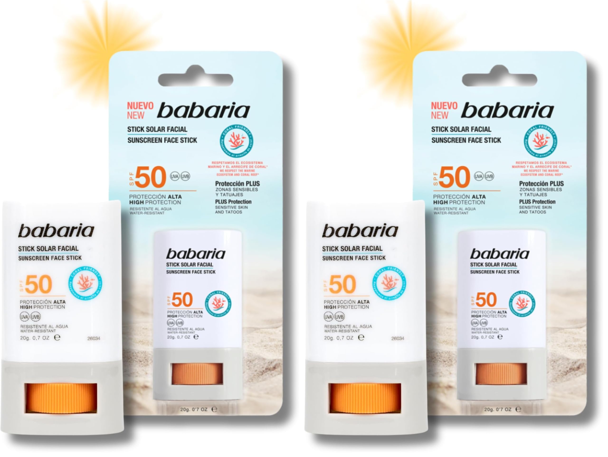 Babaria - Stick Solar Facial 50 |Protección Alta Con Aloe Y Manteca De Karité |Coral Friendly Y Biodegradable | Resistente Al Agua Y Al Sudor | Vegano | Stick Solar Niños,20g, El embalaje puede variar — view 10