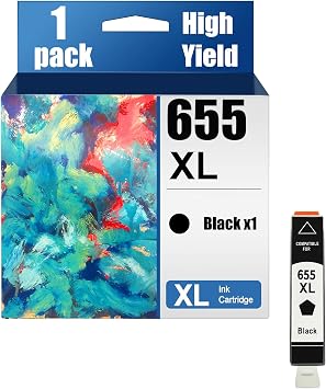 655XL Ink Cartridges Compatible for HP Deskjet 4615 4625 6525 3525 5525 CZ283C CZ284C CZ275C CZ282C Printer High Yield Replacement Refill Combo Pack,Black 1, normal | CZ283C CZ284C CZ275C CZ282C Printer High Yield Replacement Refill Combo Pack,Black 1, normal