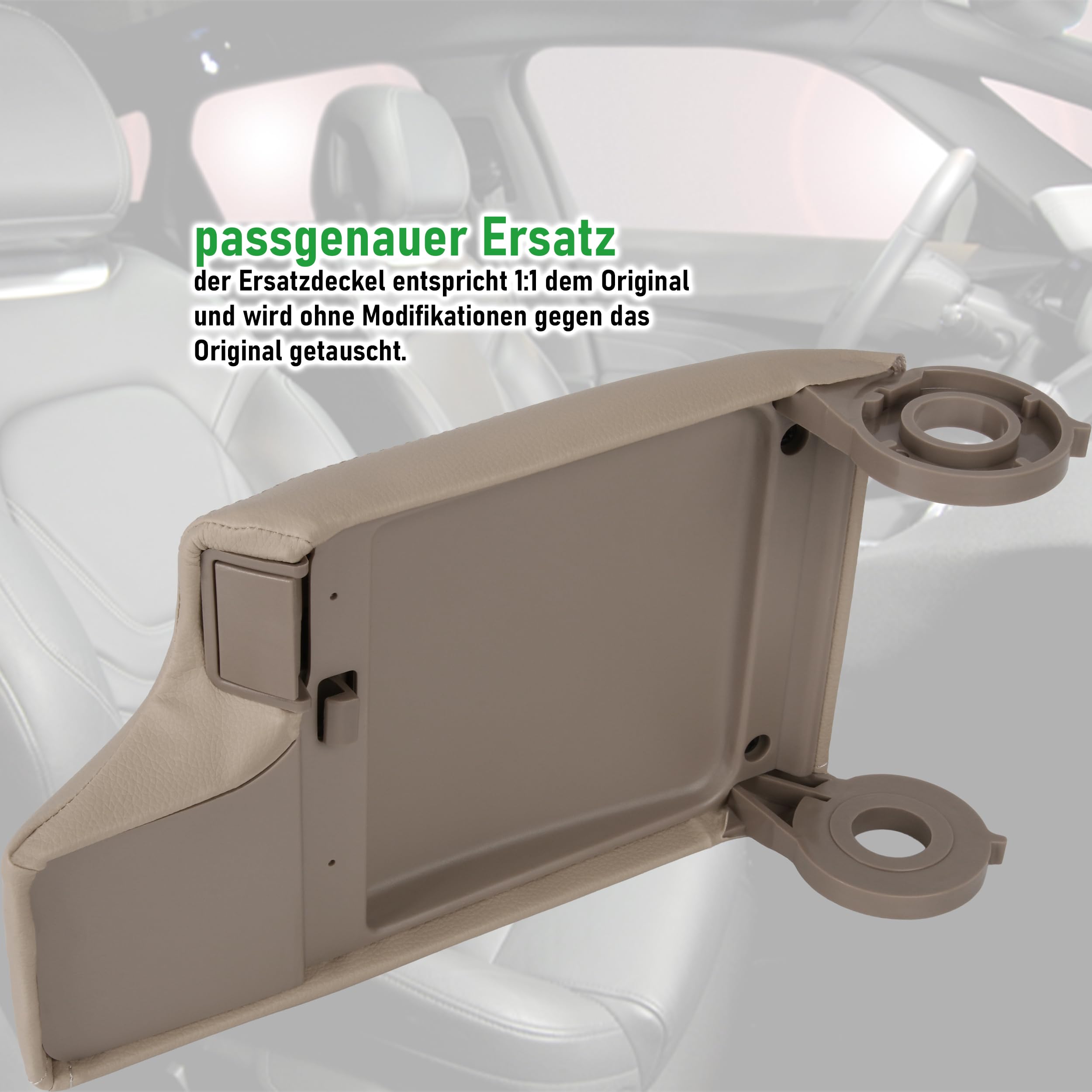 RECAMBO Tapa de reposabrazos central de repuesto compatible con BMW Serie 3 E46 de 1998-2007, color Beige - ajuste robusto - aspecto cercano al original - mecanismo duradero - instalación rápida