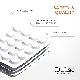 Dulc - Dinaven 500, Diosmin Hesperidin 500mg Dietary Supplement 30 Tablets, Enriched with Butcher\'s Broom, Horse Chestnut Extract and Grape Seed Extract, Made in Italy