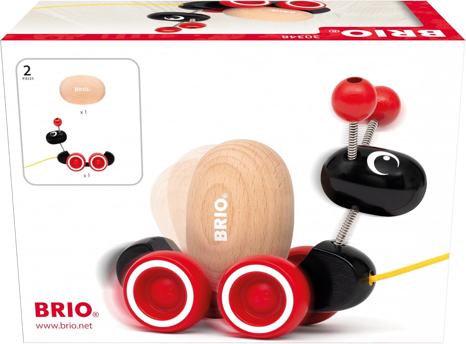 BRIO - Drag Ant, Wood, Motor Skills, Toy Child 1 Year or More