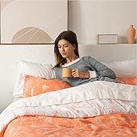 Vista 11 de Bedsure Juego de edredón de tamaño Queen, color lavanda, lindo, floral, regalo para mujer, 3 piezas, 1 suave edredón reversible con flores y 2