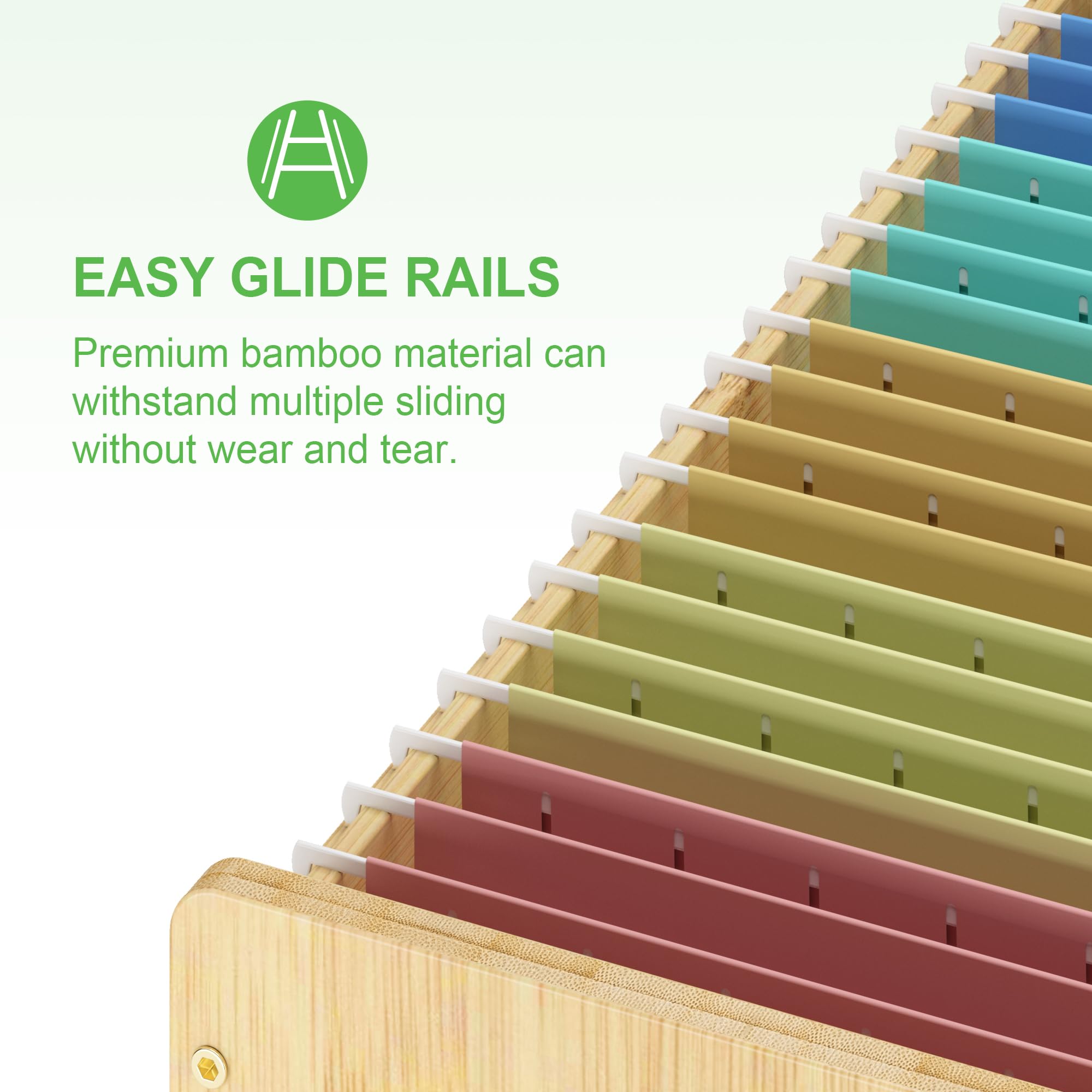 Wisue Essentials - Organizador de archivos colgante de bambú, carpeta de archivos de madera, naturaleza