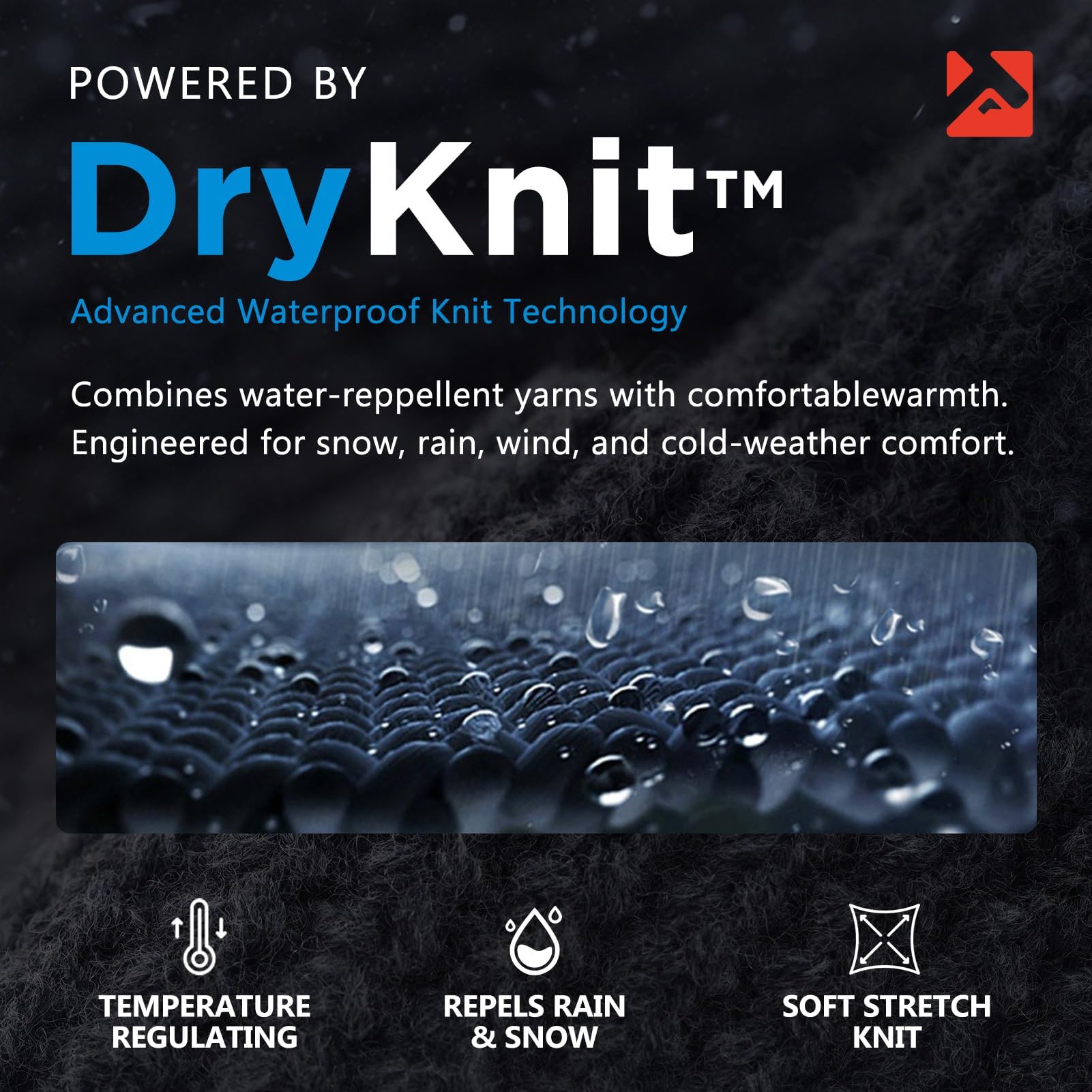 TOP-EX DryKnit™ - Berretto da uomo con visiera in 80% lana merino, impermeabile, con paraorecchie e fodera in pile, con visiera termica invernale da golf, per la stagione fredda, M-XXL