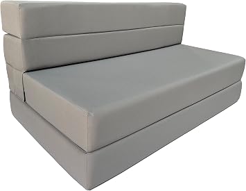 D&D Futon Furniture Portable Folding Bed Mattress, Studio Guest Beds, RV Mattresses, High Density Foam Gray, 6 x 48 x 80