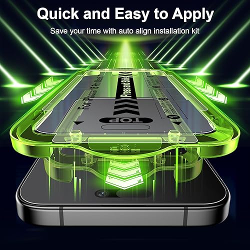 Miniatura 4 de Esanik Paquete de 2 Protectores de Pantalla de Vidrio Mate de Privacidad para iPhone 15 Pro Max Anti-Deslumbramiento y Anti-Espía, Anti-Reflejo,