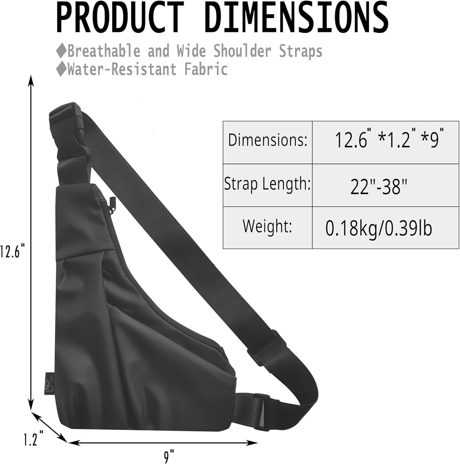 Lightweight Crossbody Bag for Women Men, Anti Theft Sling Bag with Back Pocket, Waterproof Chest Bag for Daily Use, Hiking, Cycling, Running. - Image 2
