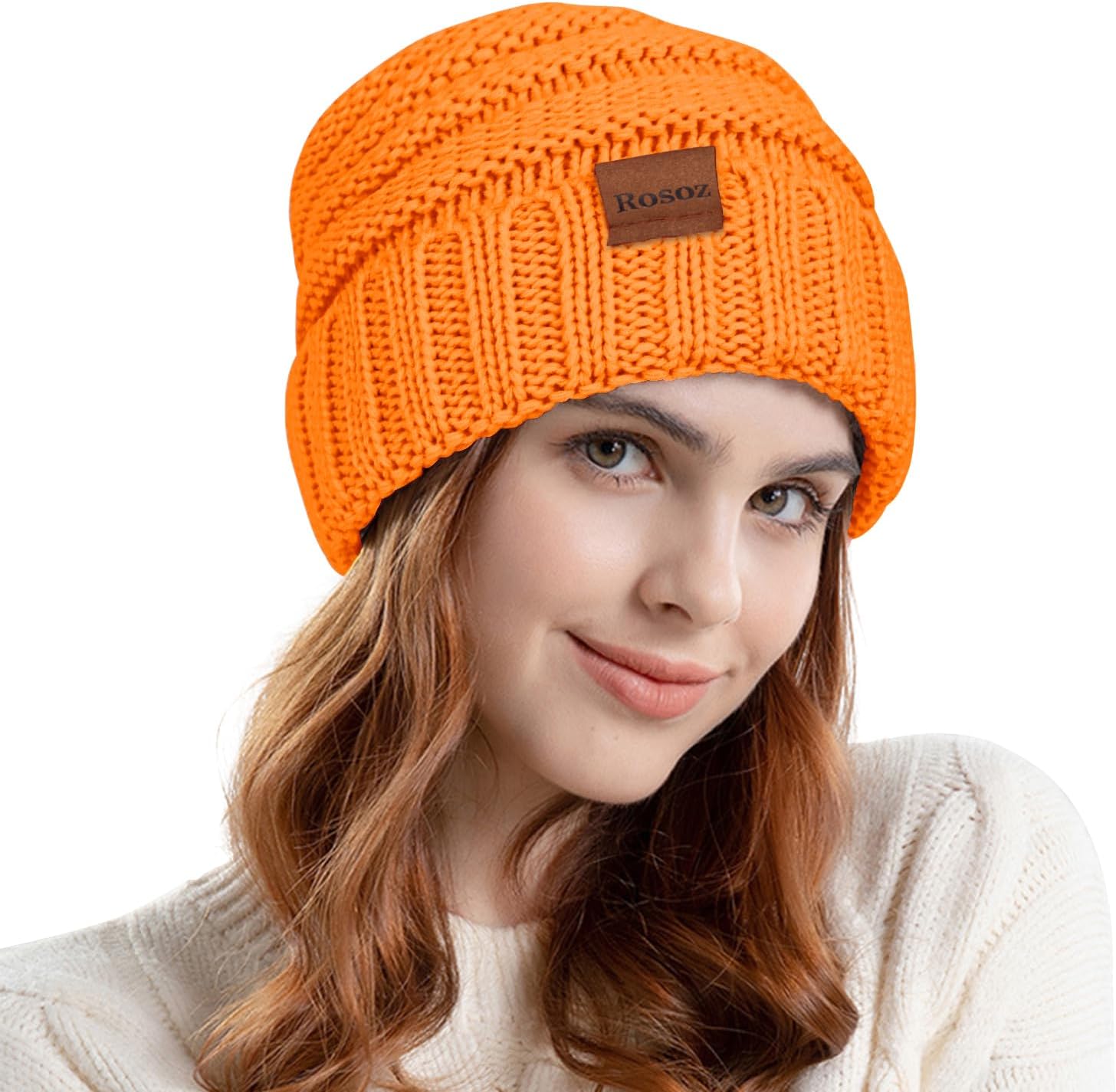 Rosoz Womens Beanies for Winter Slouchy Beanies for Women Knit Warm Winter Hats for Women Thick for Cold Weather - Image 2