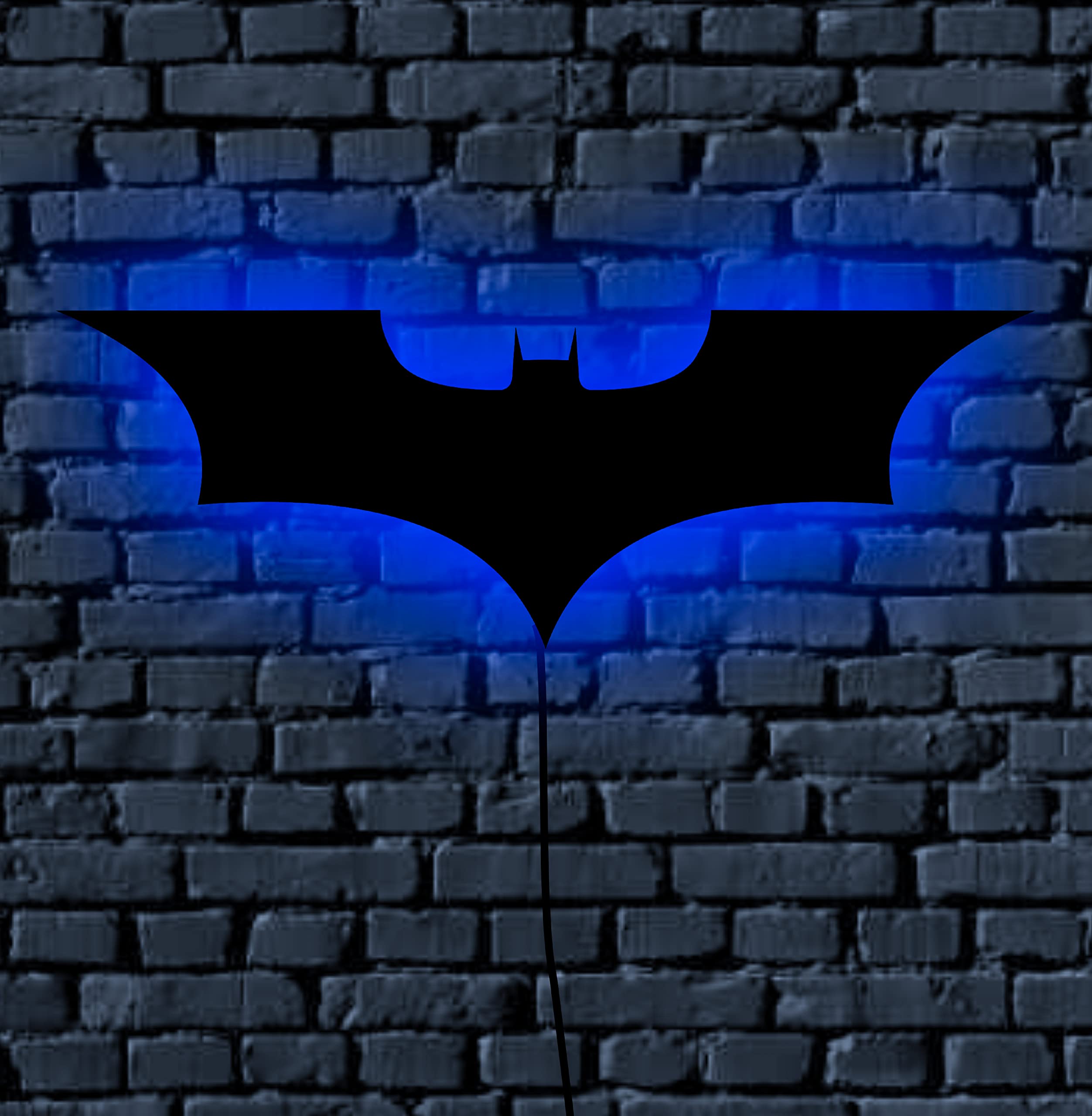 AD INFINITUM LED Wall Lamp, Comic Lover, Bat Cave, Night Lamp, for Gift, Kids Room, Gaming Setup, Gaming Room, Man Cave (Dark_Knight_Blue)-image-13