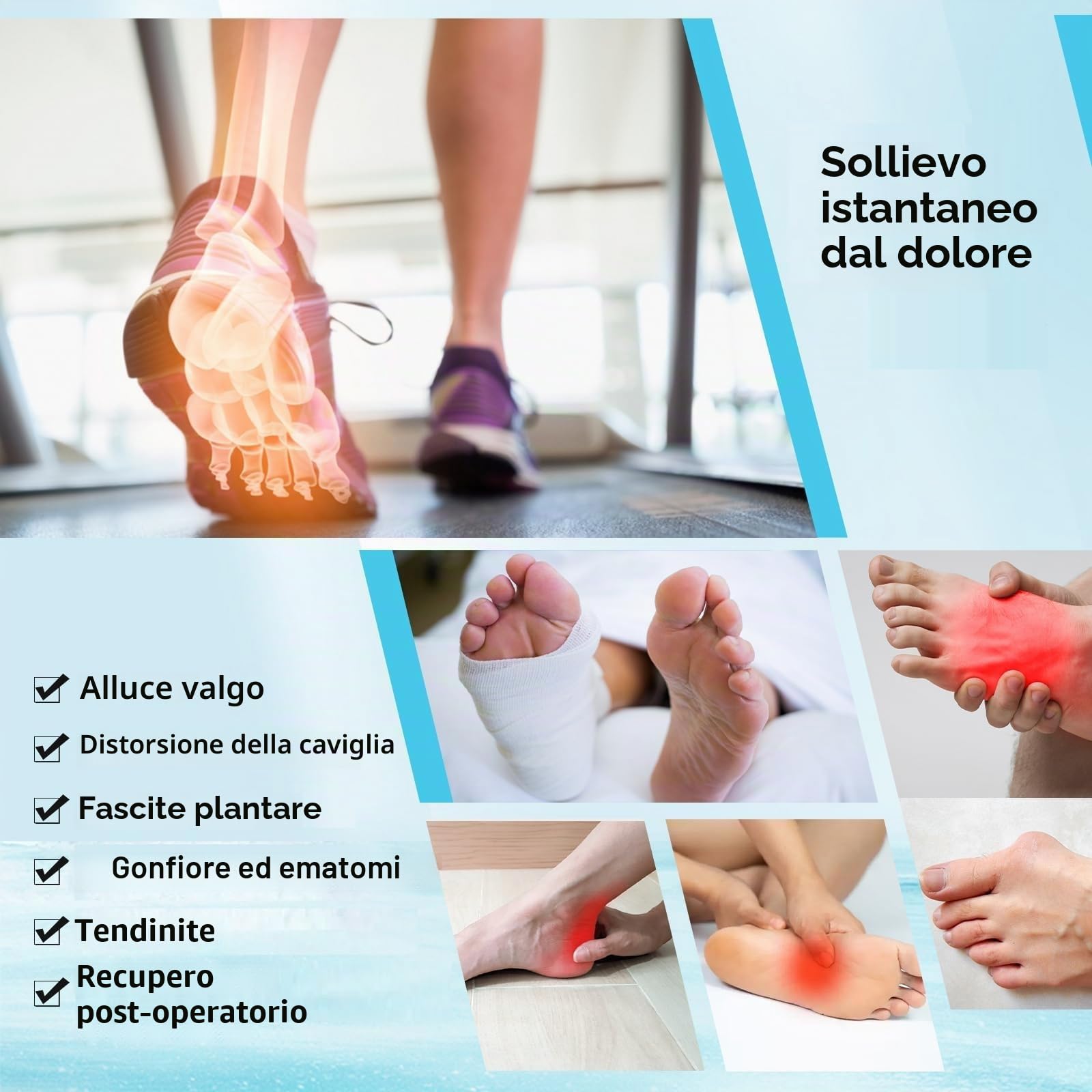 ABUBU Calzino per terapia a freddo e calore, calzino in gel riutilizzabile, cavigliera, fascite plantare, artrite, gonfiore, distorsione, dolore ai piedi, caviglia, infortuni