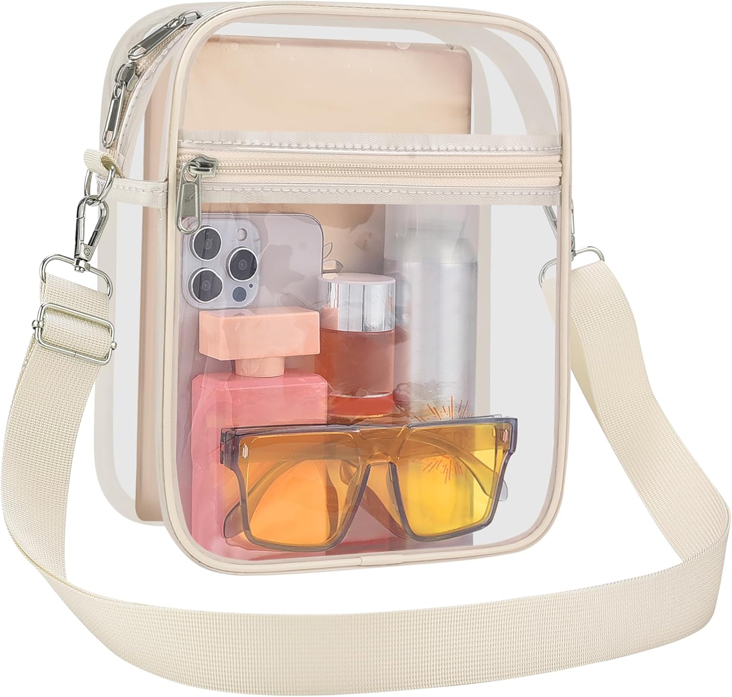 USPECLARE Clear Purse Stadium Transparent Messenger Bag Stadium Approved for Men and Women Clear CrossBody Bag