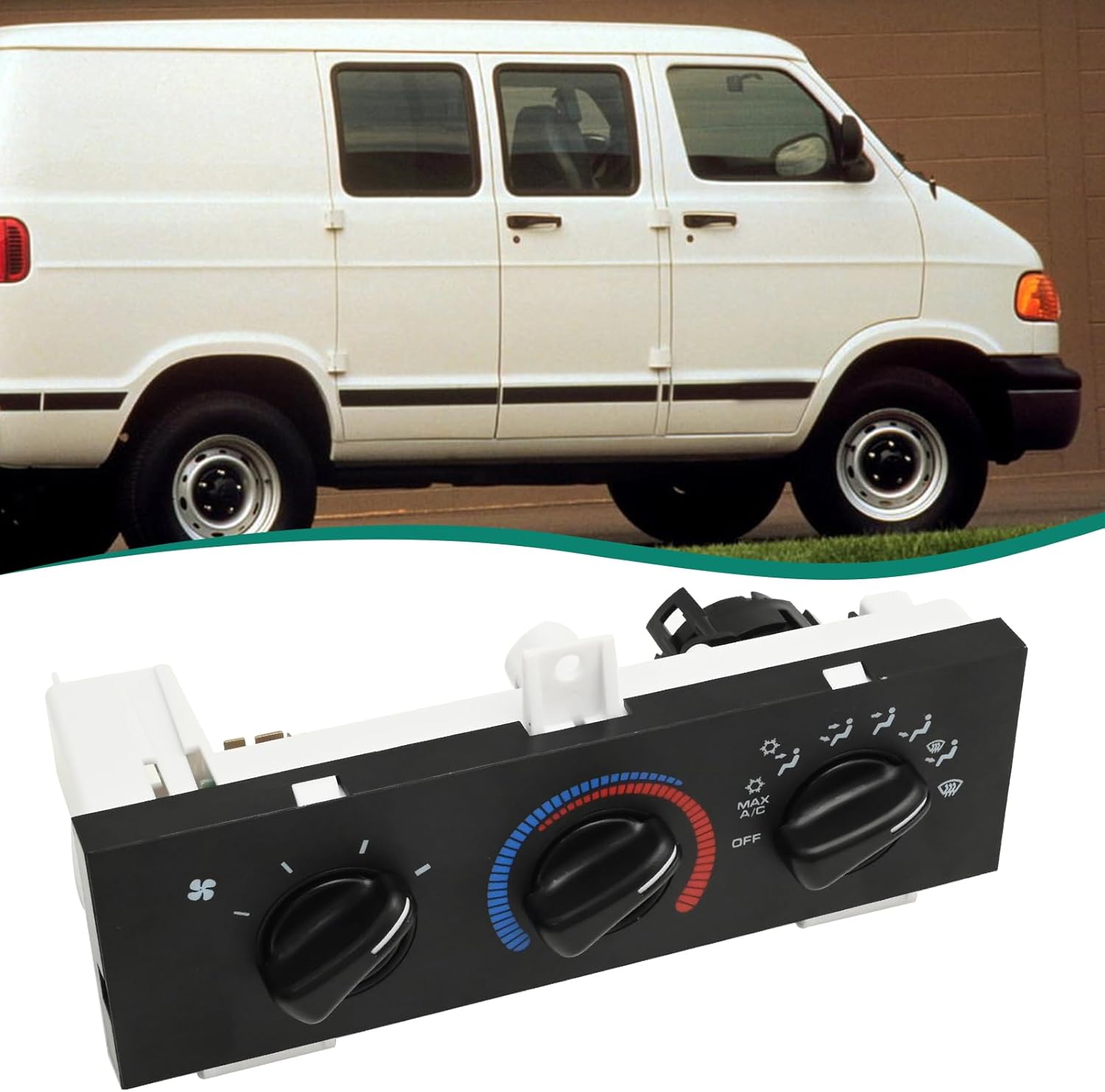 Saihisday 55055459AA A/C Climate Control Module Climate Temp Control Panel, Replacement for Dodge Ram Van 2500 3500 1998-2003, Replaces 55055459AB 55055459AC