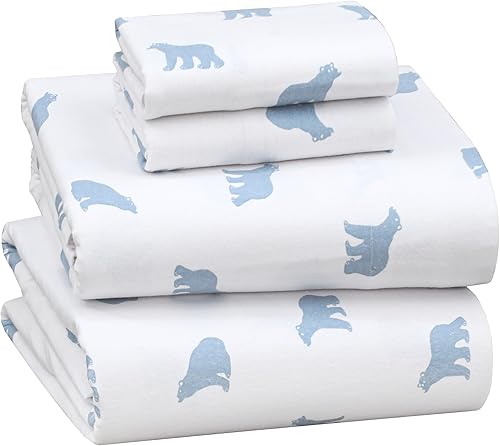 RUVANTI Sábanas de franela de tamaño matrimonial, juego de sábanas de 100% algodón doble cepillado, bolsillos profundos de 16 pulgadas, sábanas