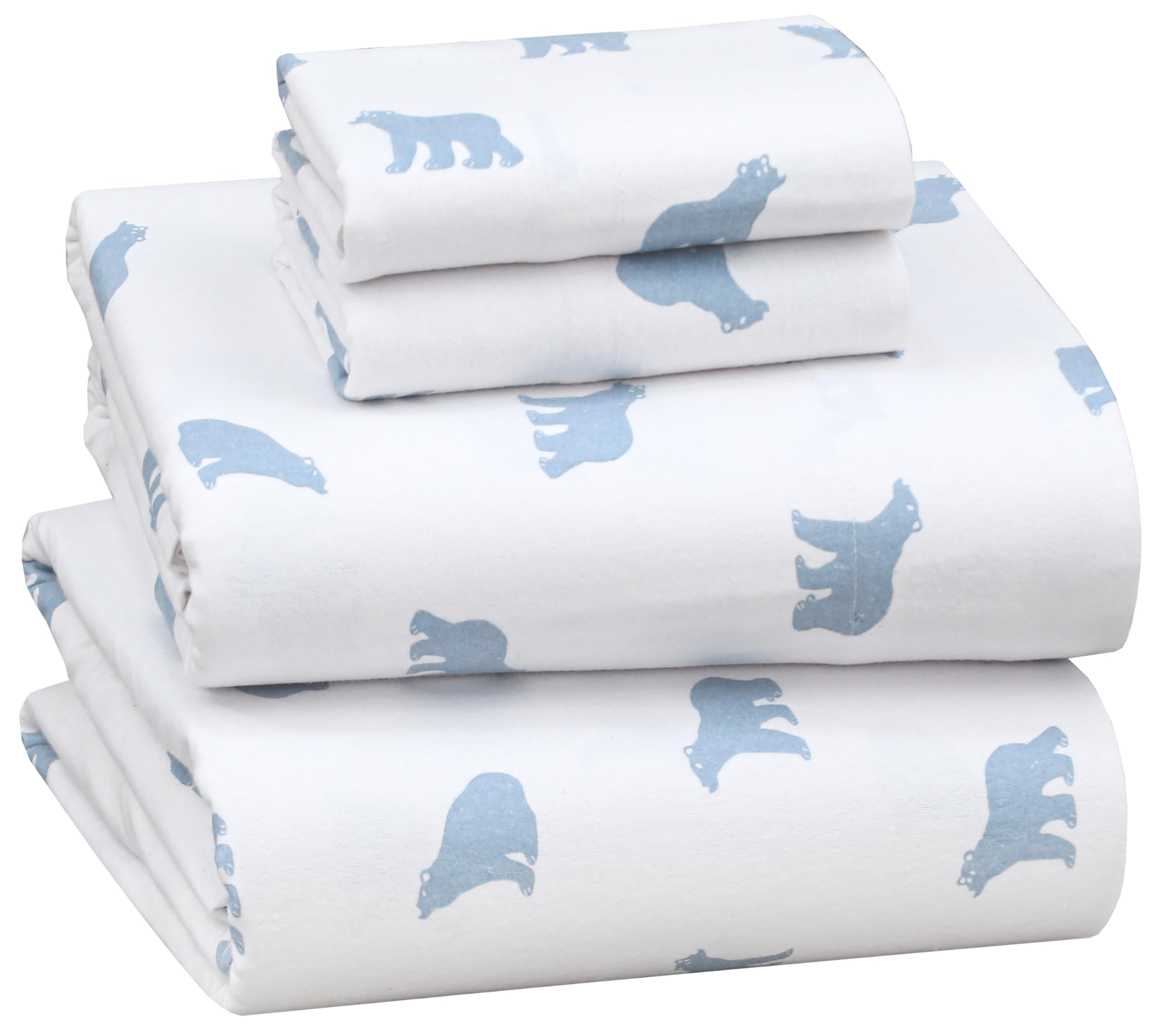 RUVANTI Flannel Sheets King Size - 100% Cotton Double Brushed King Bed Sheets Set - Deep Pockets 16 Inches - All Seasons Breathable & Extra Soft -