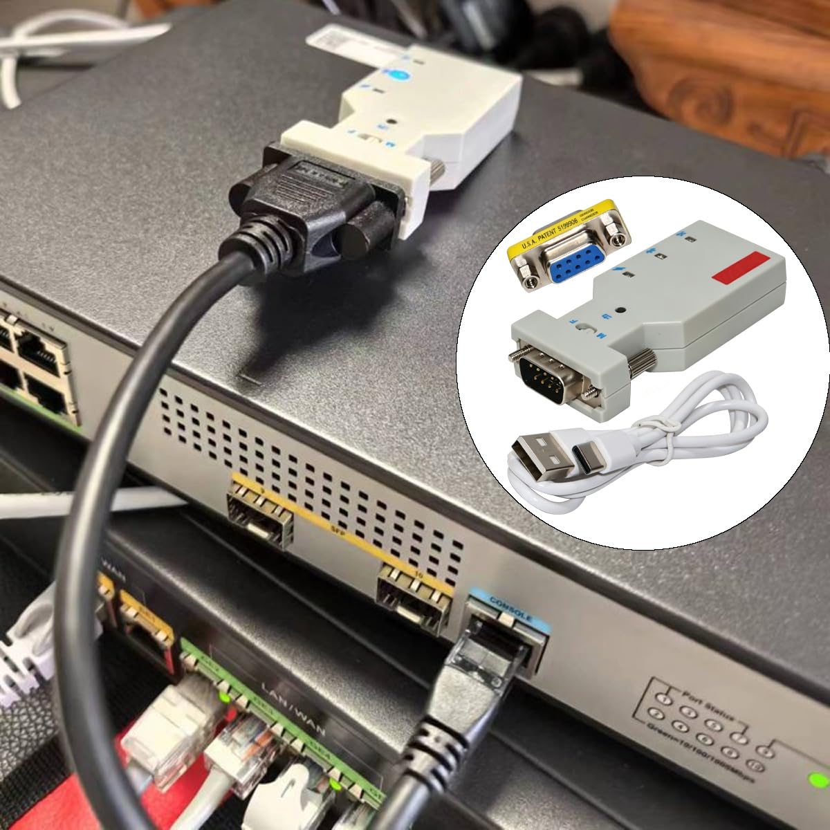 PLIXO Adaptateur Série Bluetooth RS232, Module Bluetooth DB9, Connecteur Série sans Fil Bimode SPP Et BLE 4,2, Portée De Communication De 35 M