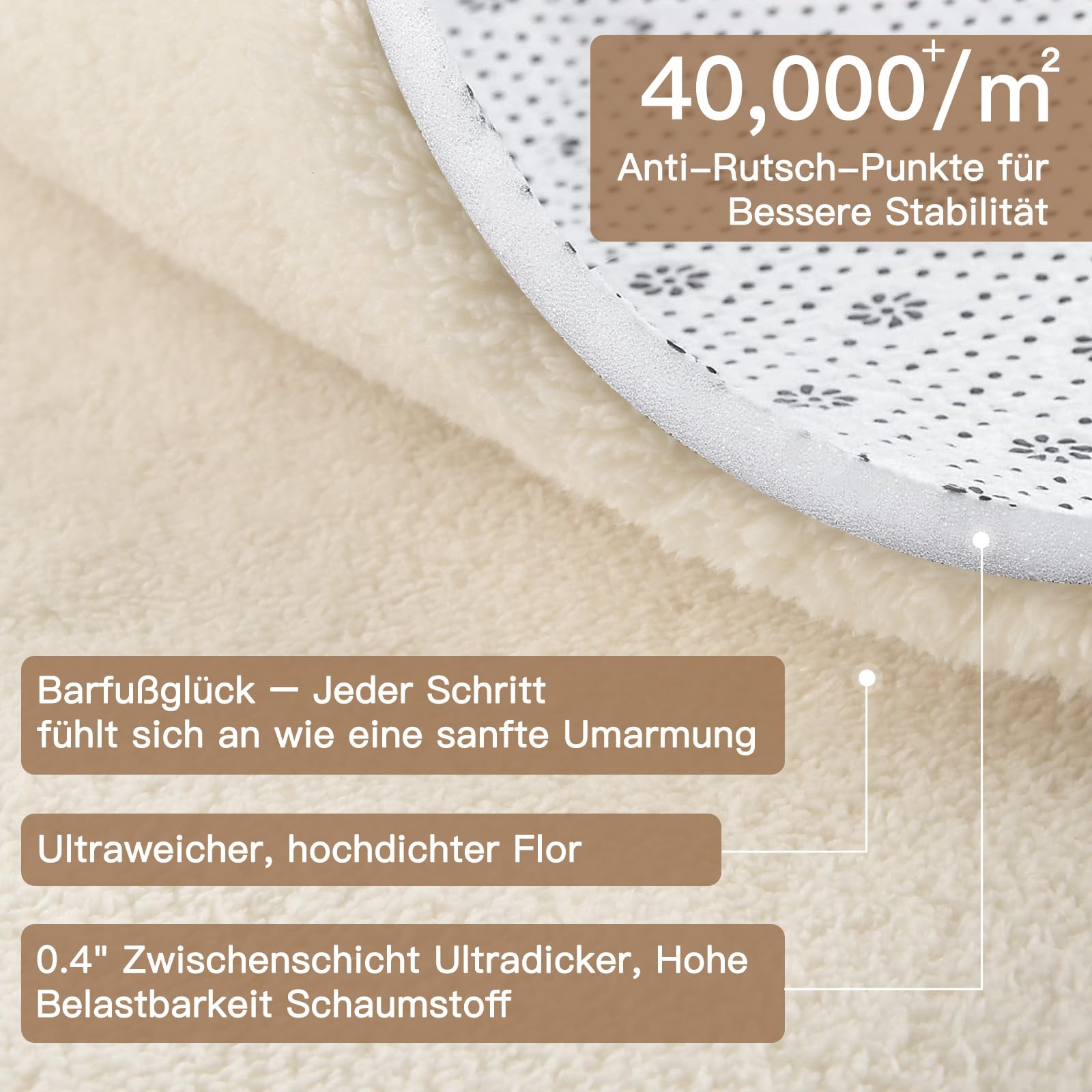 Treeboy Teppich Wohnzimmer 275x370 Flauschiger Weicher Kurzflor Teppich