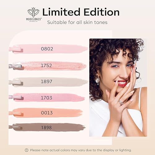 Vista 167 de Modelones - Set de esmaltes de uñas de gel, otoño, invierno, 6 colores, tono nude, esmalte de gel marrón, beige, caqui, juego de esmalte de uñas Un