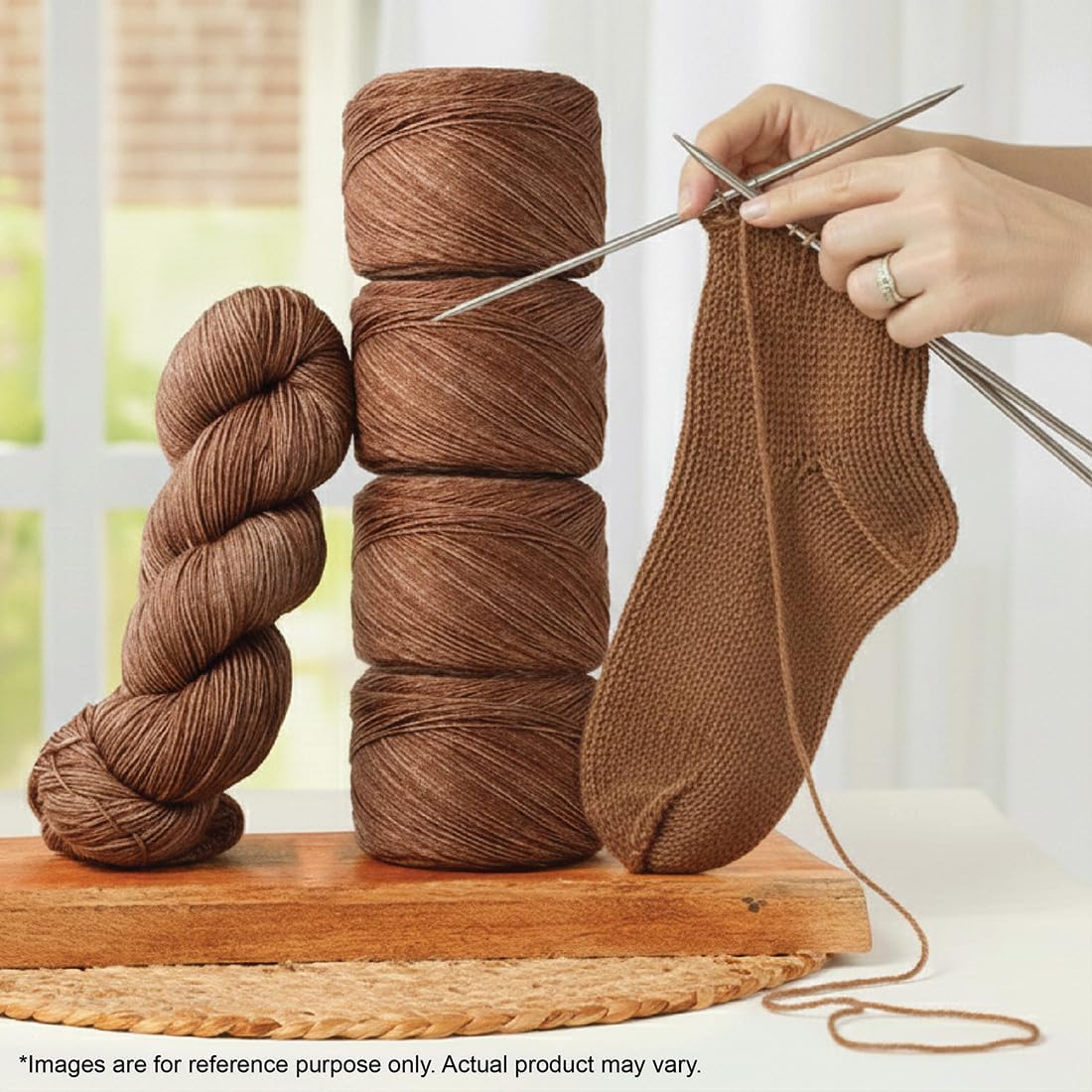 KnitPro Symfonie Fingering Weight Hand Dyed Semi-Solid Yarn Skein | Extra Fine Merino Wool & Polyamide Blend for Knitting & Crocheting, Oeko-TEX Certified 400m, 100g | Terra Jaggery