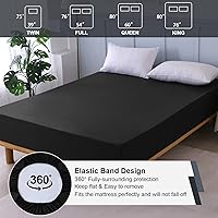 Vista 5 de Protector de colchón tamaño individual, impermeable, transpirable, con bolsillo profundo de hasta 18 pulgadas, lavable a máquina, sin ruido