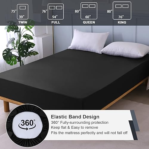 Miniatura 5 de Protector de colchón impermeable tamaño King, funda de colchón transpirable con bolsillo profundo para hasta 18 pulgadas, lavable a máquina, sin