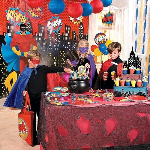 Miniatura 2 de Fun Express Soporte para golosinas de Superhero Skyscraper City  Incluye 32 conos de papel  Suministros y decoración para fiestas de cumpleaños de