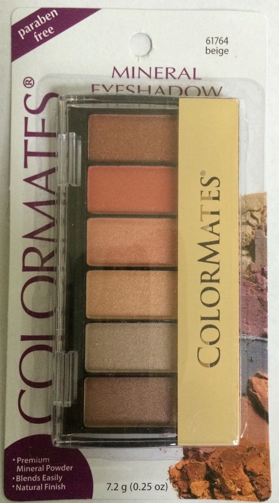 6 Pan Mineral Eyeshadow Palette, Beige 61764, 0.25 oz