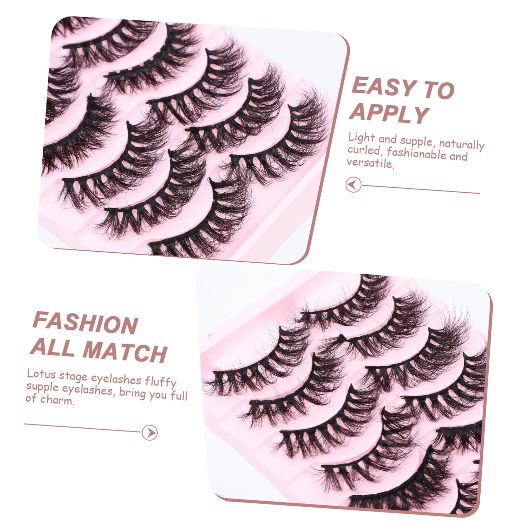 Housoutil 5 Juegos De Pestañas Postizas De Aspecto Natural Extensiones De Cabello Artificial Para Bodas Y Fiestas 10 Pares X 5
