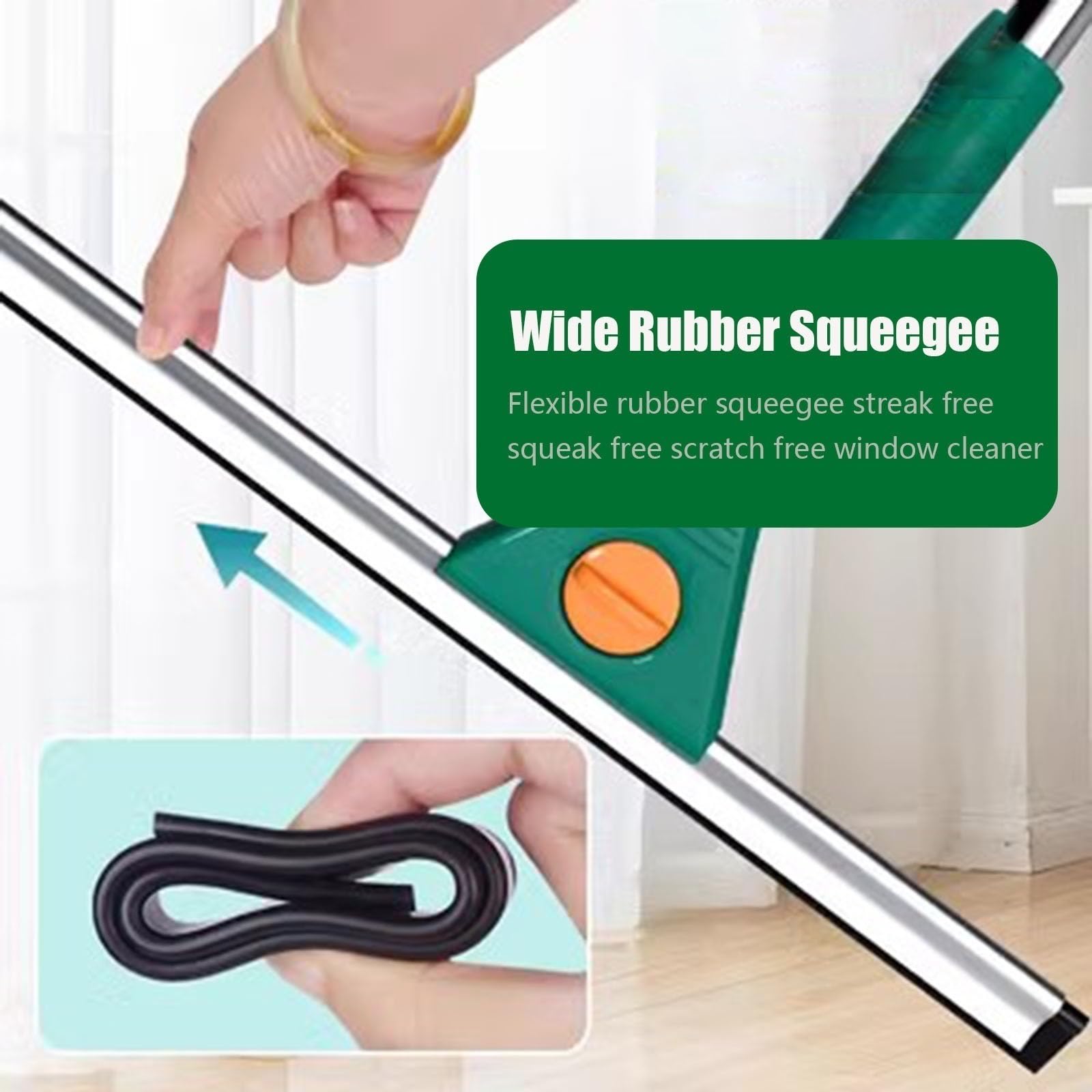 Limpiacristales Limpiador de Ventanas Escobilla limpiacristales, 4.9 7.2FT Long Telescopic Window Cleaning Pole with Rubber Blade, Window Washer Cleaning Kit for Indoor/Outdoor Glass and Car Windshiel