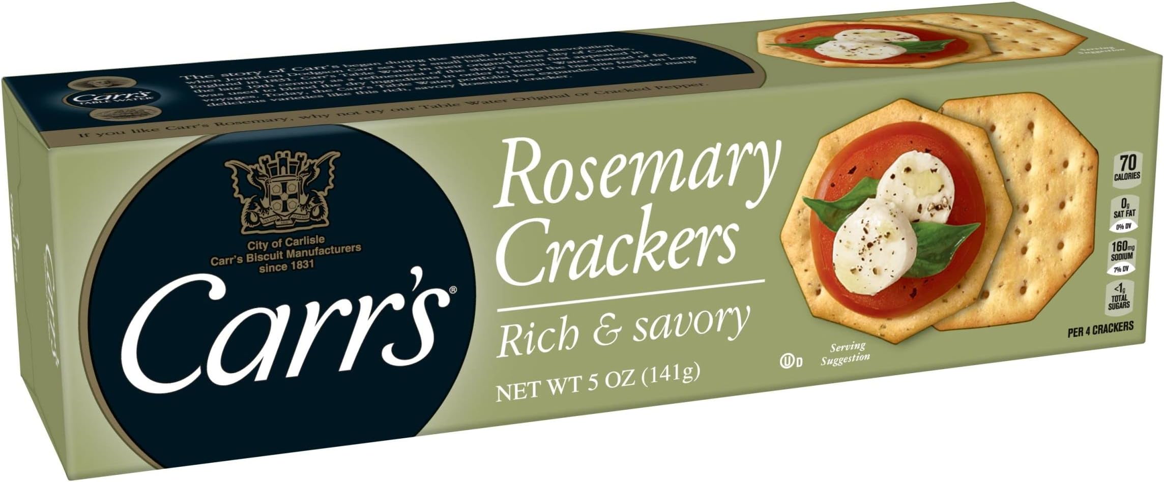 Carr's Rosemary Crackers 5 oz each (1 Item Per Order)