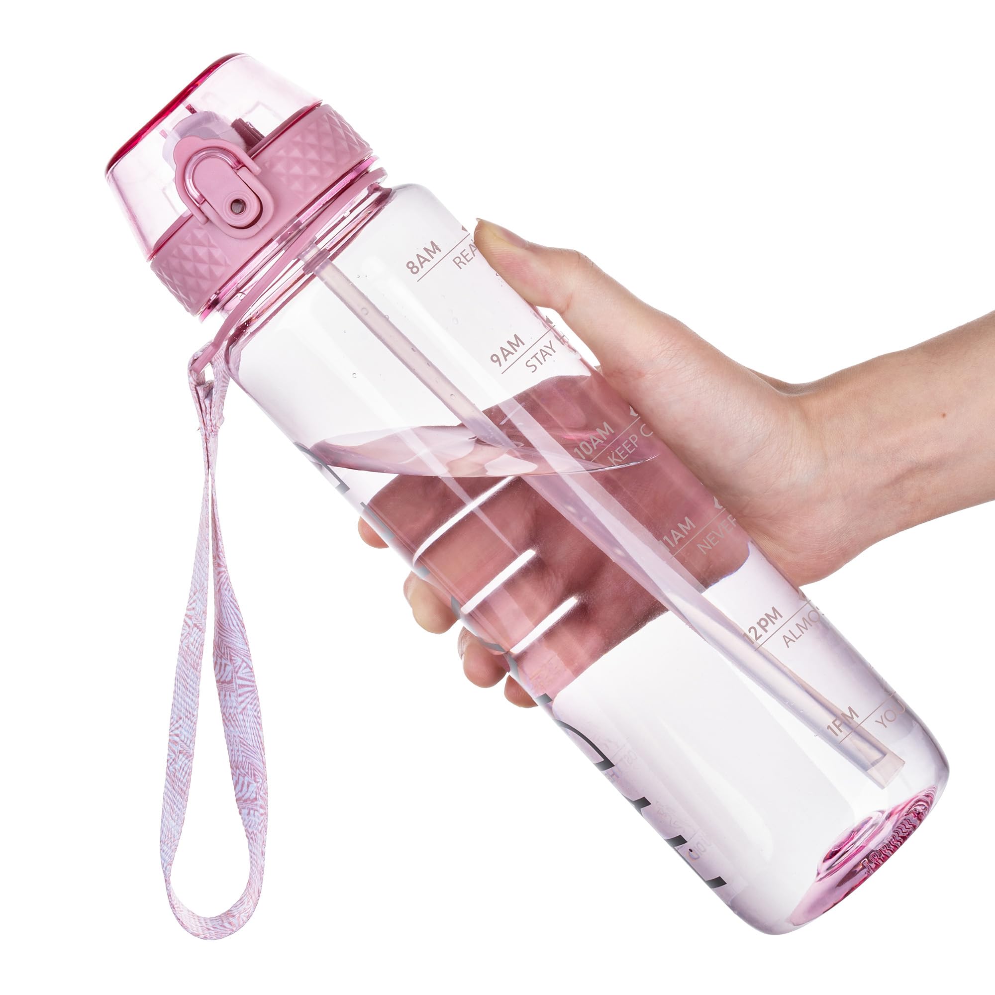 GOPPUS Clear Water Bottle with Straw