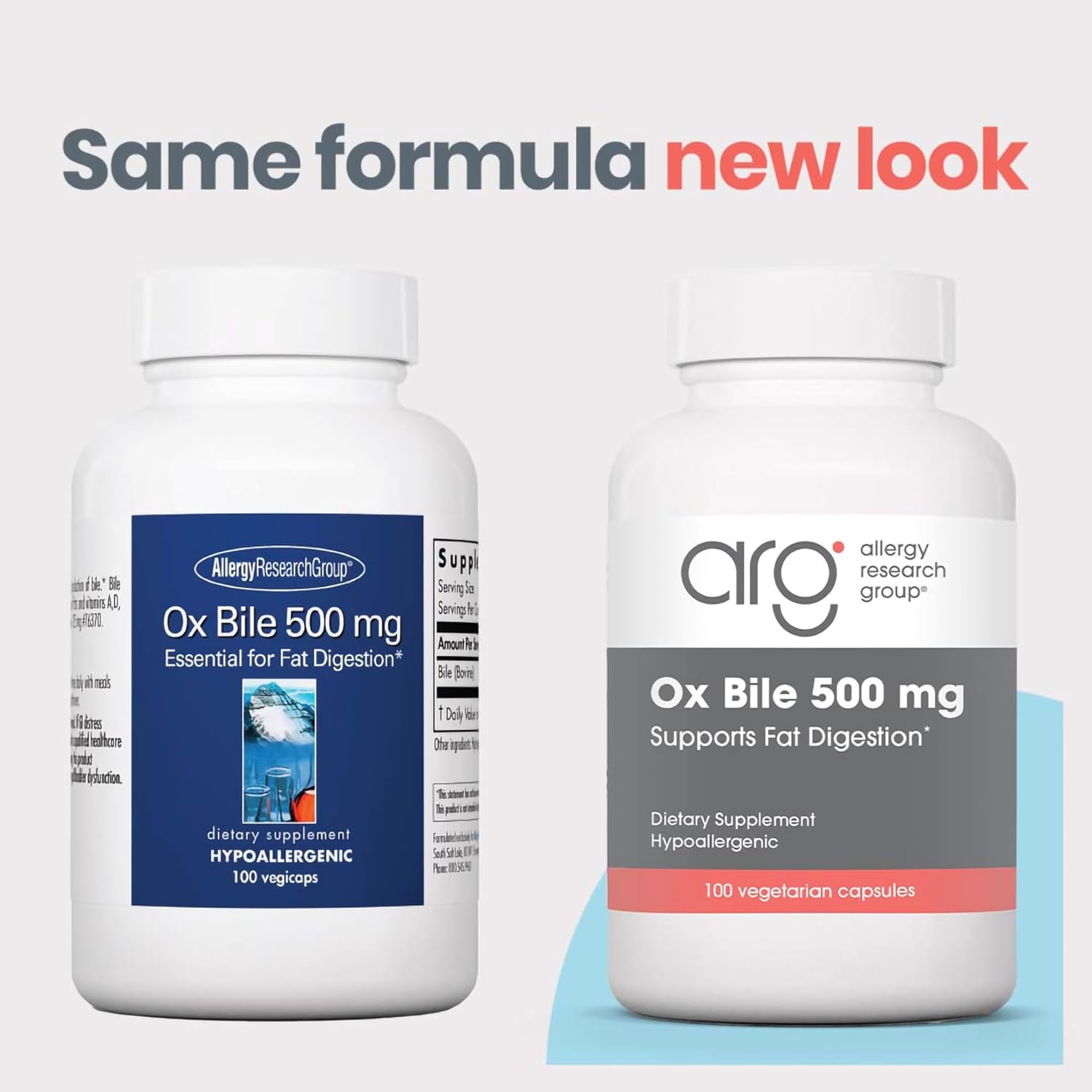 ARG Ox Bile 500 mg - Supports Fat Digestion - Delivers 500 mg Concentrated Bile Salts per Serving - Hypoallergenic & Vegetarian - 100 Servings - 100 Capsules - Image 2