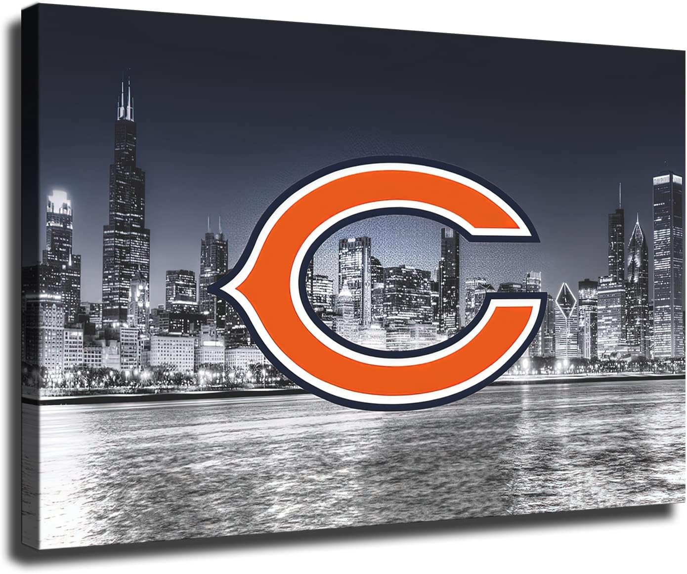 Chicago City Bears Football Poster American Football Sports Canvas Printed Wall Decoration Art Living Room Artwork Poster Bedroom Living Room Decoration Painting (Unframed canvas,28x42inch)