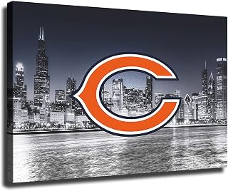 Chicago City Bears Football Poster American Football Sports Canvas Printed Wall Decoration Art Living Room Artwork Poster Bedroom Living Room Decoration Painting (Unframed canvas,16x24inch)