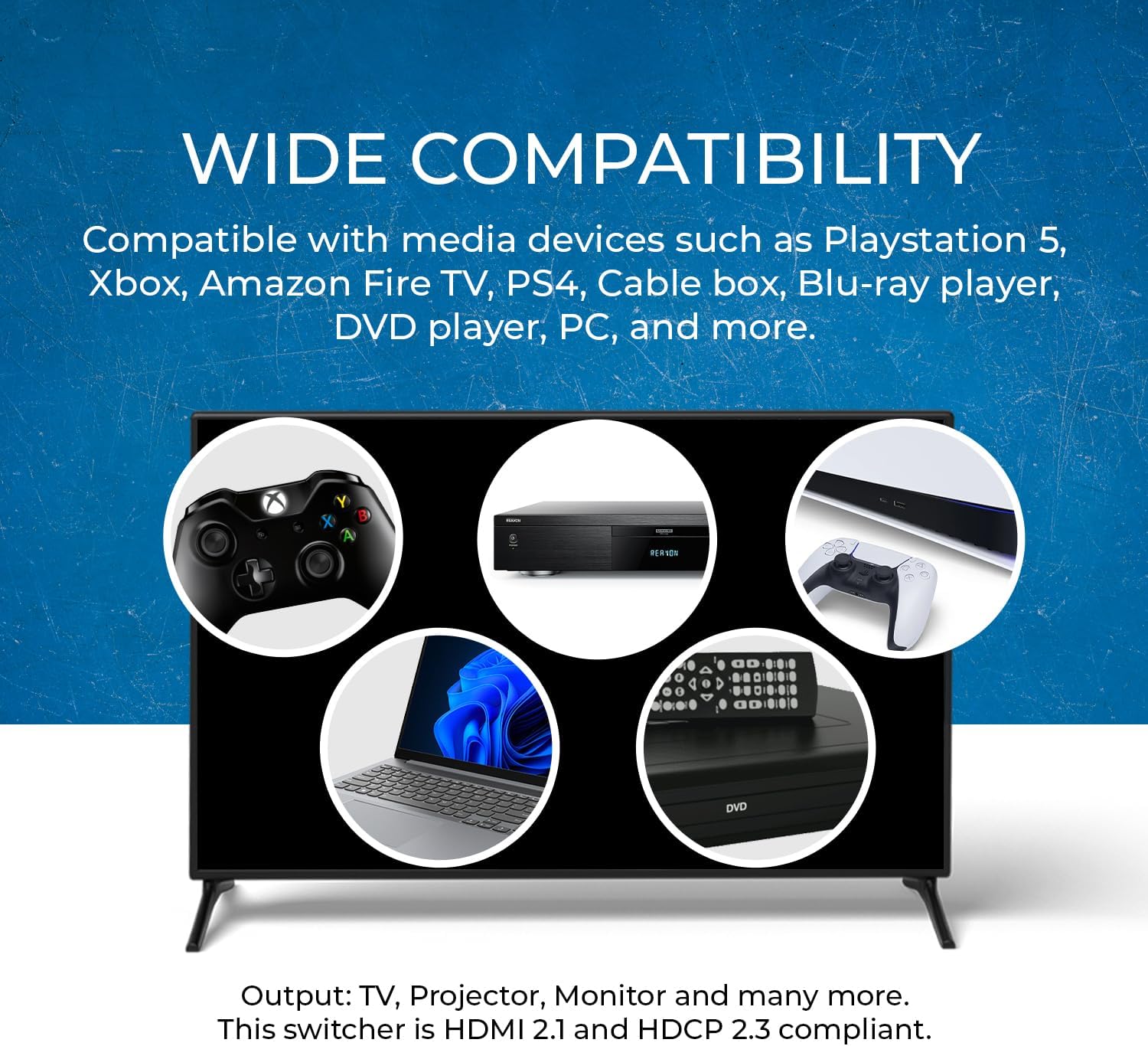 OREI 8K eARC HDMI 2.1 Switch 4x1, Switcher with Audio Extractor UltraHD Supports Upto 4K @ 120Hz PS5, Xbox, Gaming, Remote Contorl IR EDID HDCP 2.3 - Optical Out, L/R Headphones (BK-401ARC) - Image 7