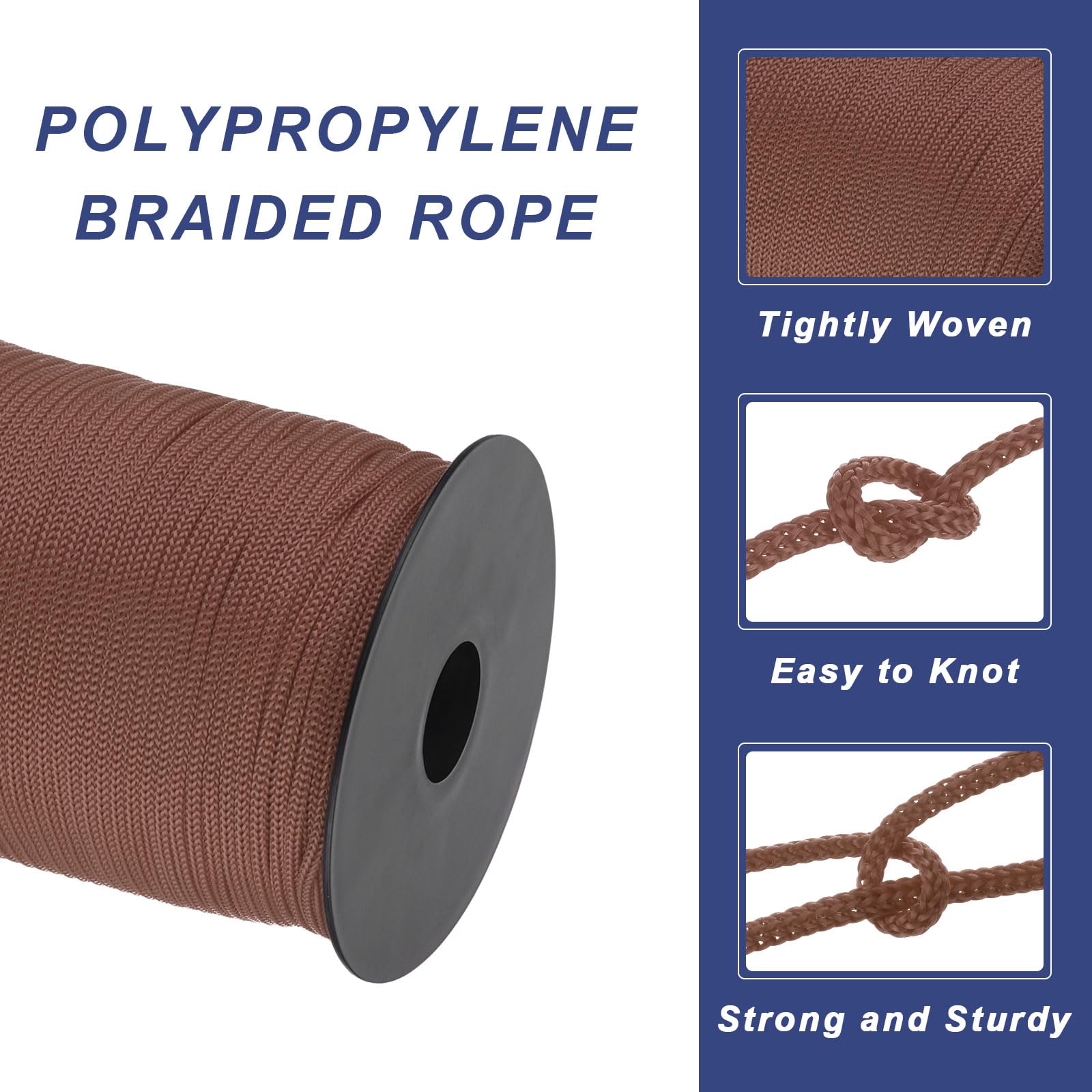 Corda In Polipropilene Intrecciata 4mm X 100m - Grigio Scuro Per Campeggio, Stendibiancheria E Attività Outdoor - Foto 9