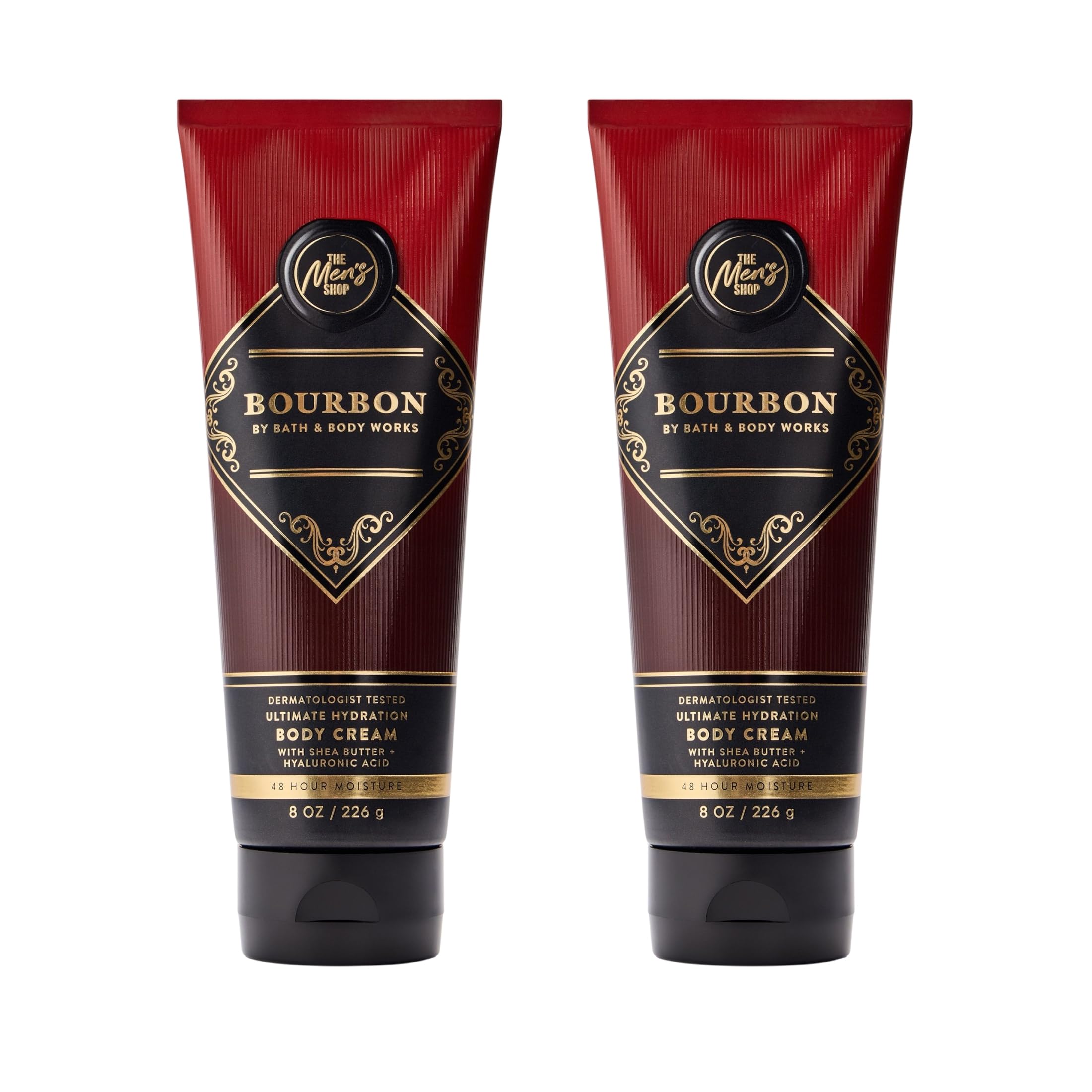 Bath & Body Works Body Cream for Men, Bourbon Scent, 8 oz, 2 Pack