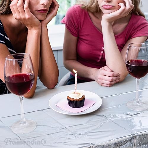 Miniatura 6 de Framendino, Paquete de 12 manteles de plástico desechables de papel de aluminio plateado de 54 x 108 pulgadas, manteles metálicos de alta calidad