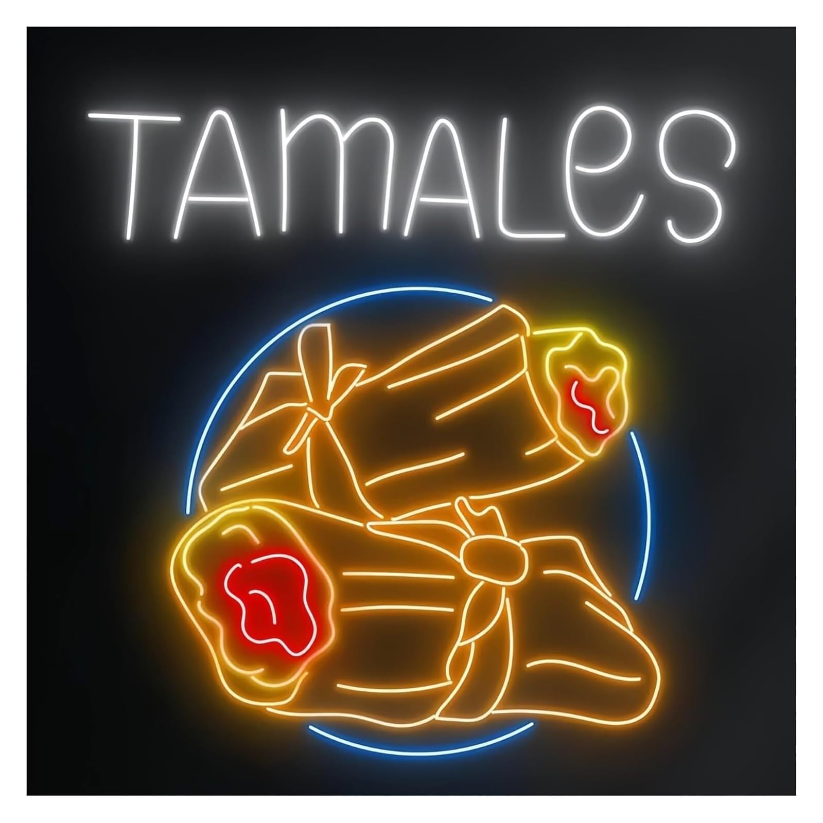 Insegna luminosa al neon Lampada Al Neon Con Scritta "Tamales" Dall'atmosfera Rilassante, Adatta Per La Decorazione Murale Del Ristorante(75cm)