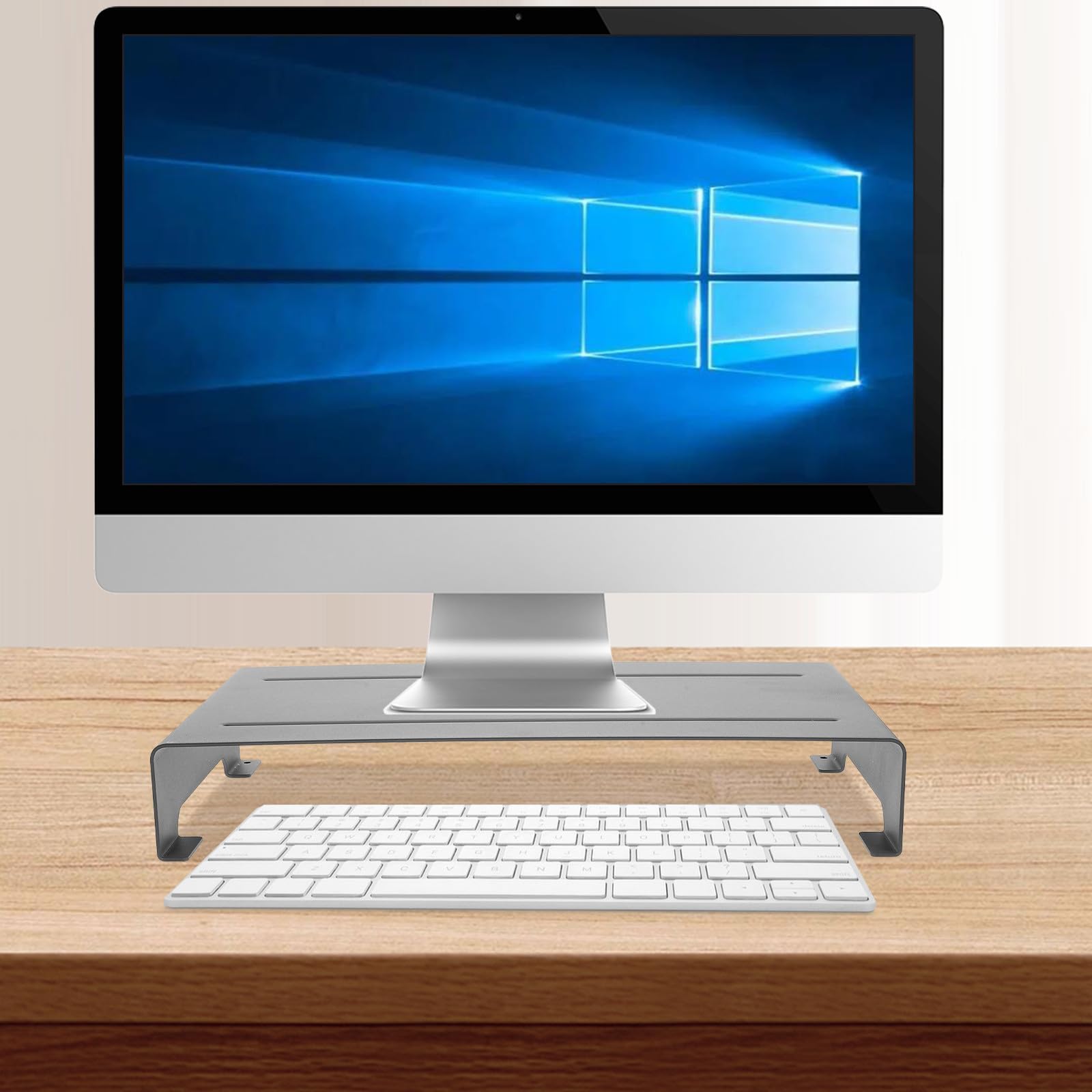 Soporte de Pantalla de Aluminio Portátil para Aleación Monitor y Almohadillas Antideslizantes y Elevación de 6cm para Oficina y Hogar