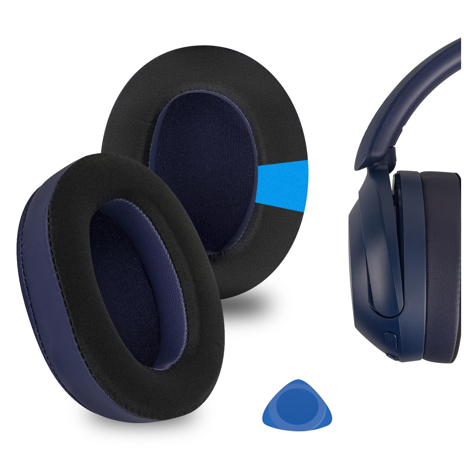 Geekria Sport Cooling-Gel Replacement Ear Pads for SONY WH-XB910N Headphones Ear Cushions, Headset Earpads, Ear Cups Cover Repair Parts (Blue)