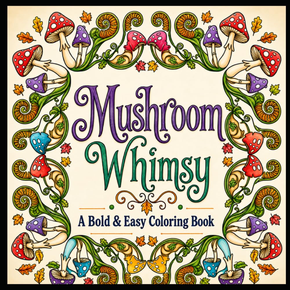 Mushroom Whimsy: A Bold & Easy Colouring Book