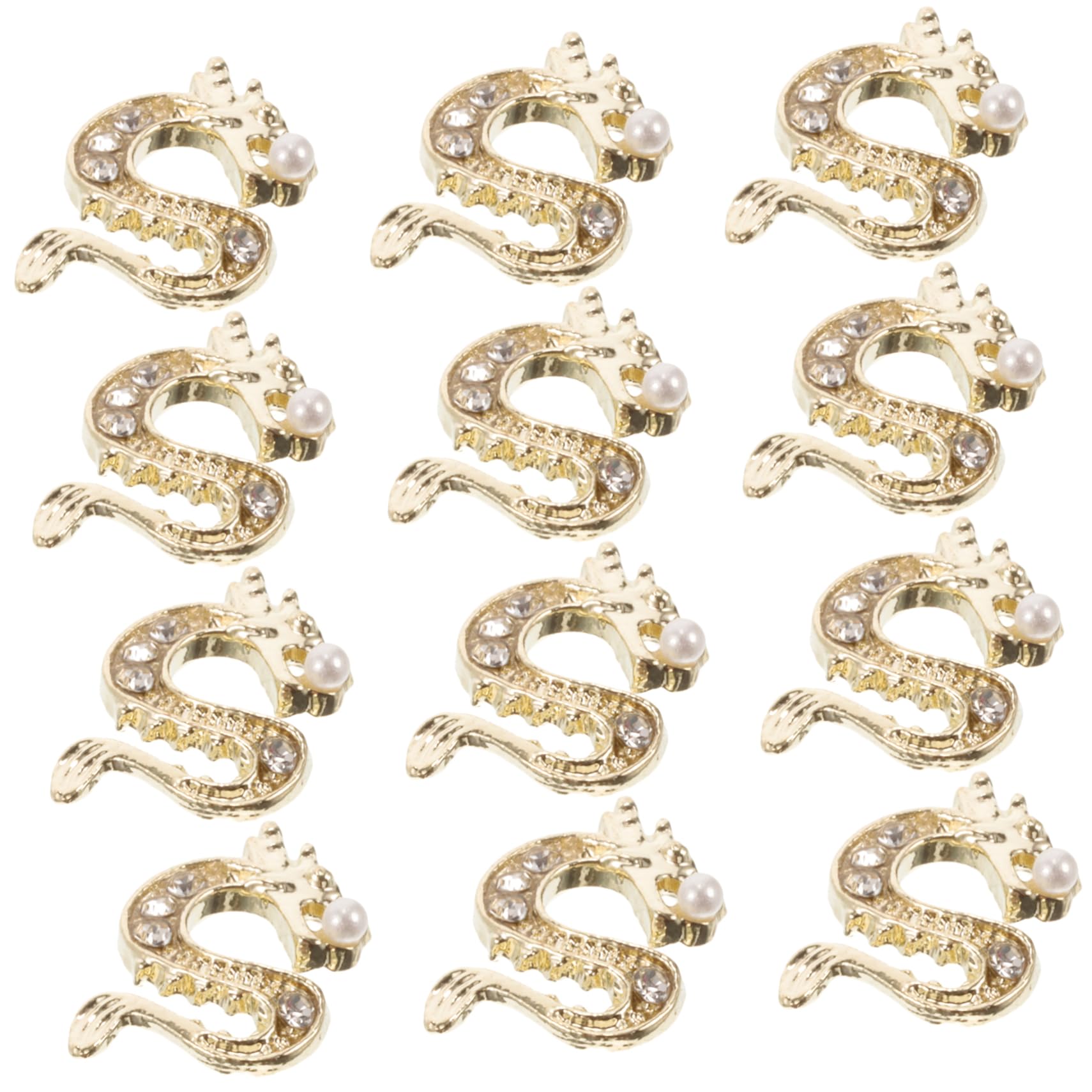Ipetboom 200pezzi Ciondoli Per Unghie Forma Di Drago Con Decorazioni Strass Accessori Per Manicure Stile Cinese Elegante Di Ornamenti Per Unghie Da Salone o Uso Domestico