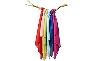 Play Scarves Set of 6 with a Storage Bag - for Kids...